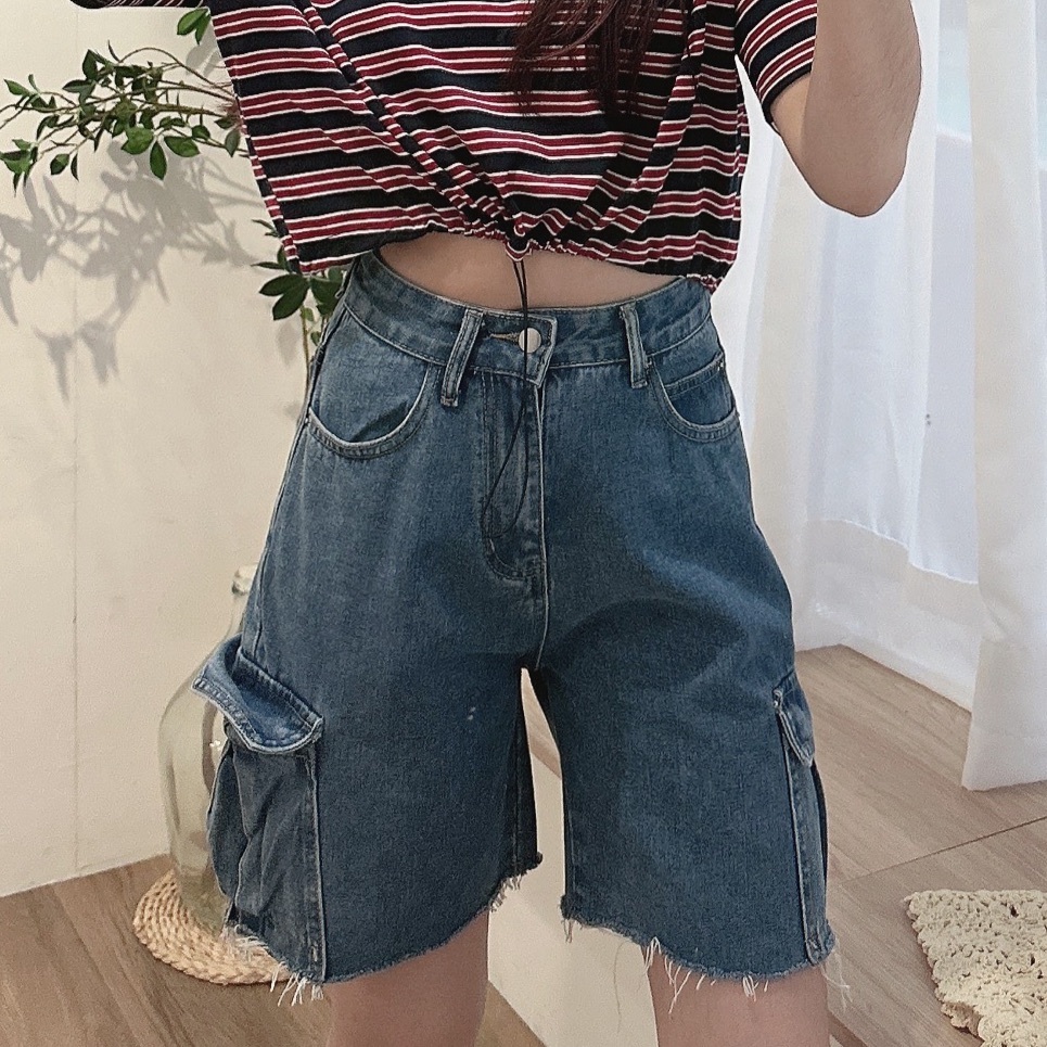 韓國工裝牛仔男友褲/單一色