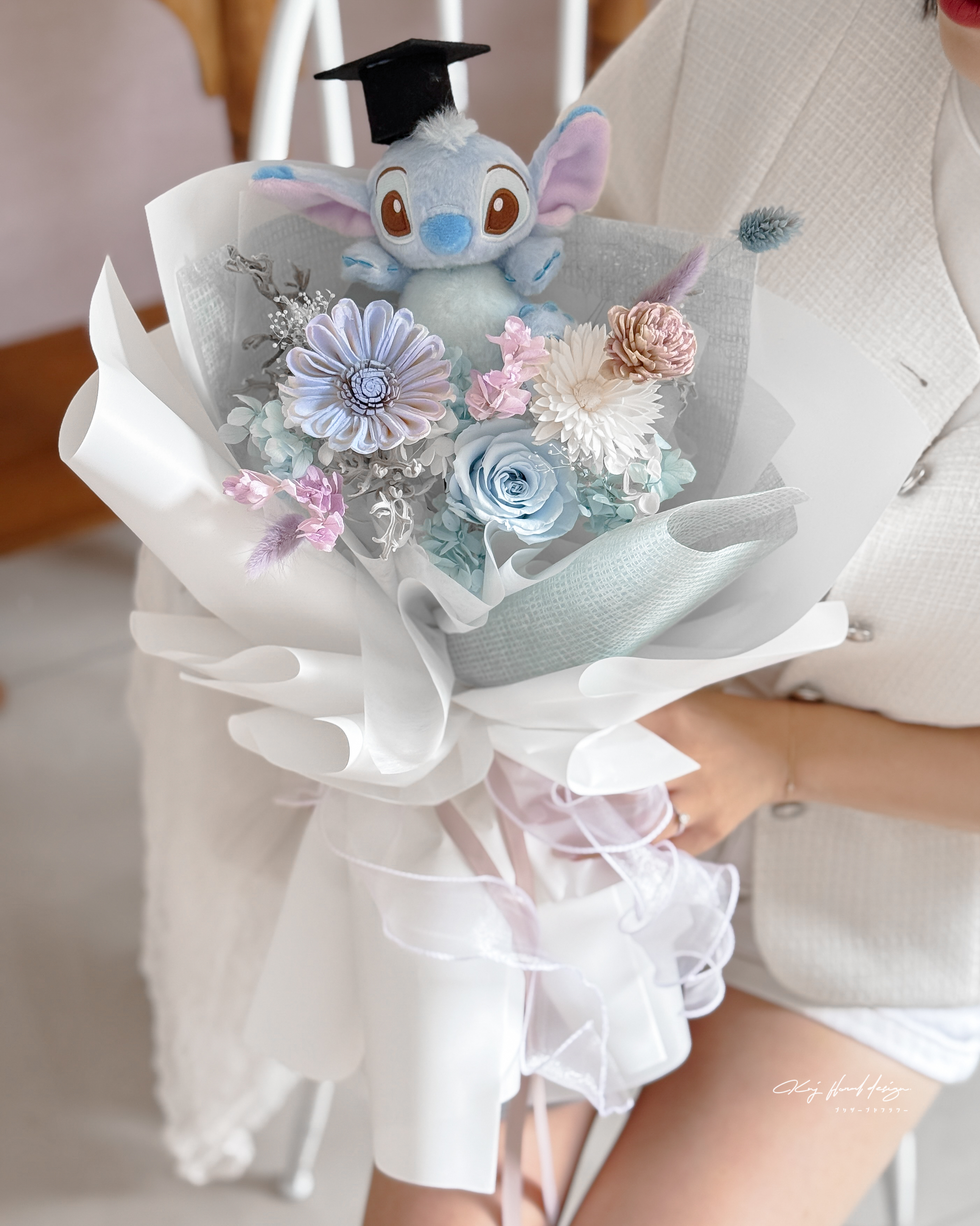 史迪奇畢業永生花束