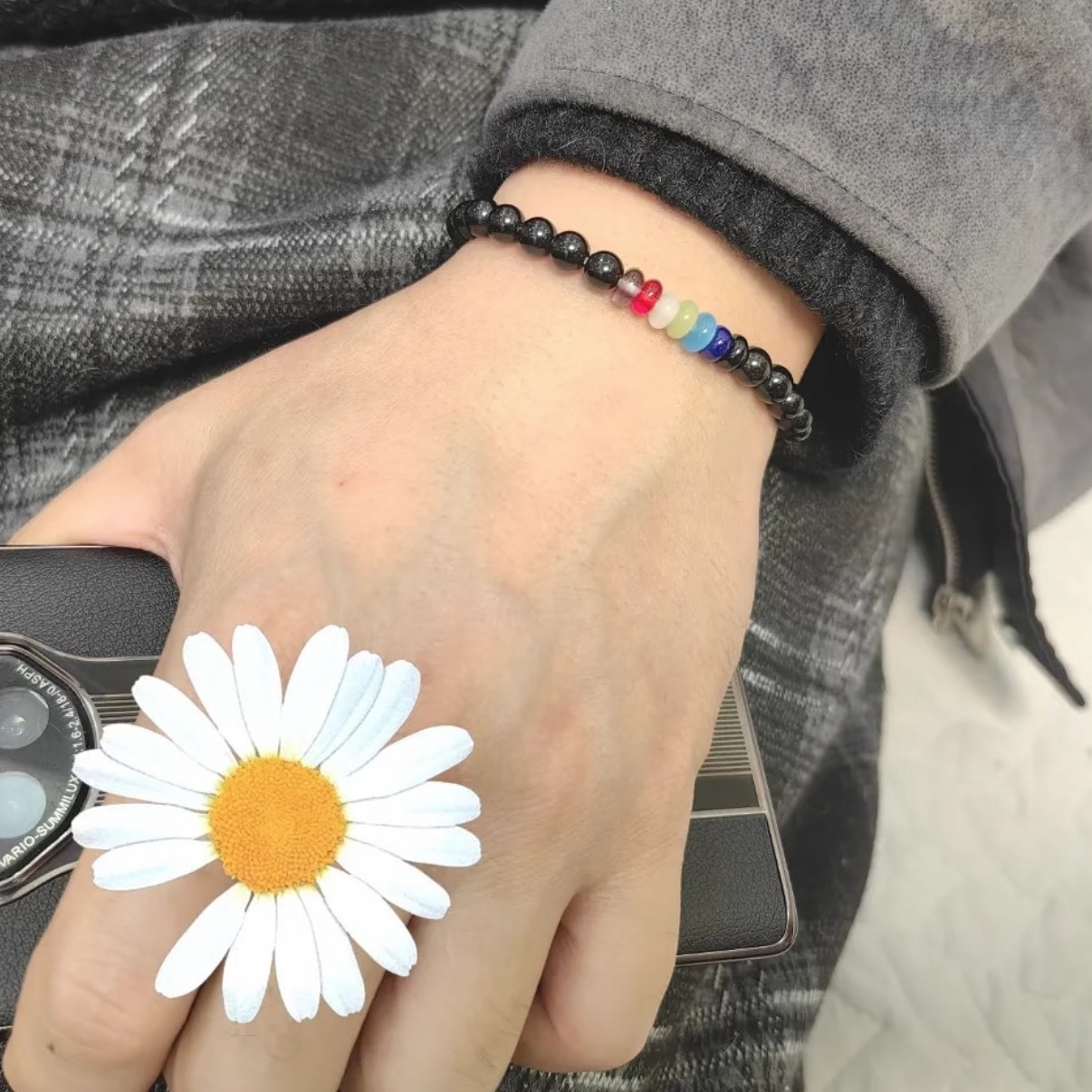 【GD同款】 HARF 七彩生命之石 黑曜石 手鏈