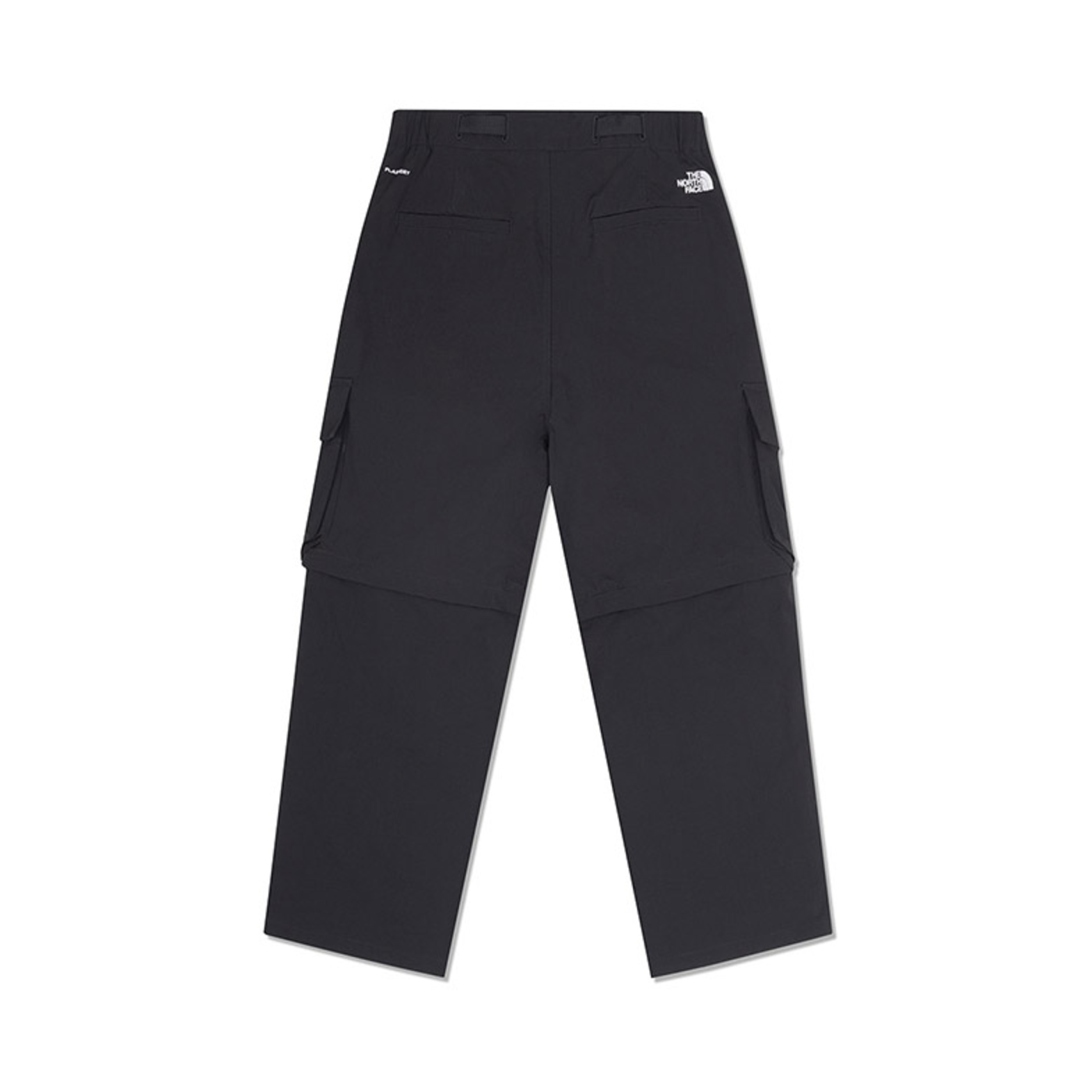 -(B3e01)-THE NORTH FACE CONVERTIBLE CASUAL PANTS 黑標 側邊反光 菱格紋 寬版 長褲-NF0A8CKE 黑色(JK3)