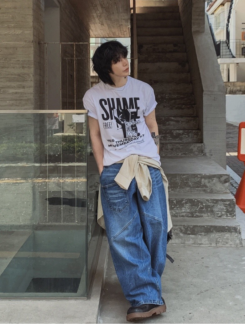 預留線切割牛仔褲