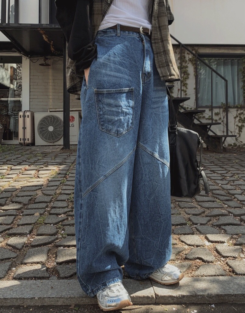 預留線切割牛仔褲