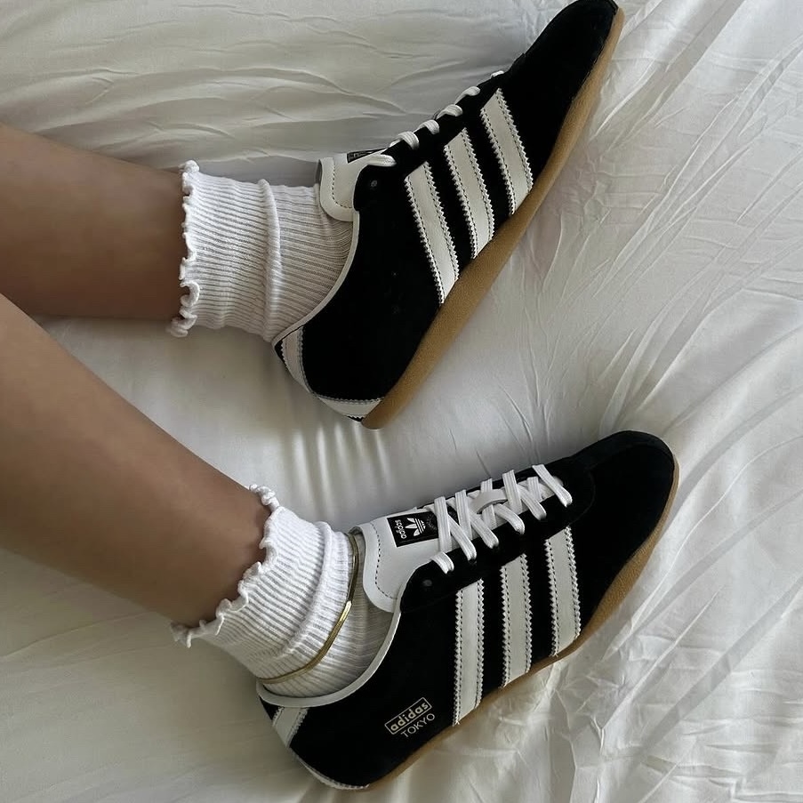 ADIDAS  TOKYO W 女鞋 黑白 麂皮 復古 膠底 休閒鞋 JI0183