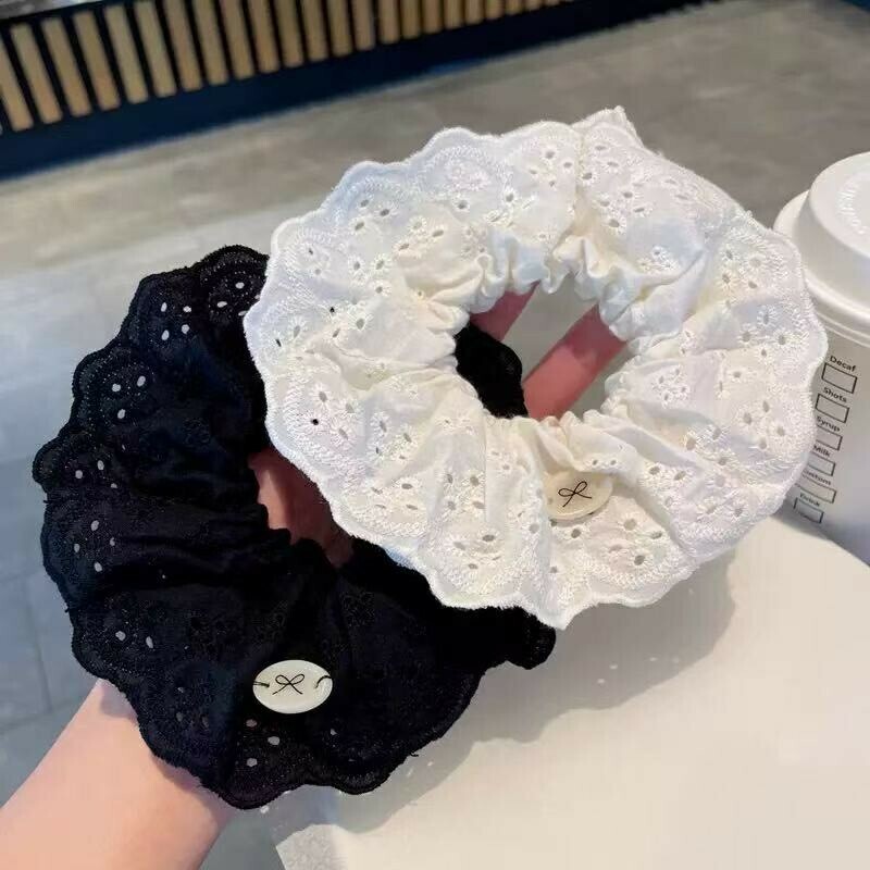 G37蕾絲緹花蝴蝶結大腸髮圈