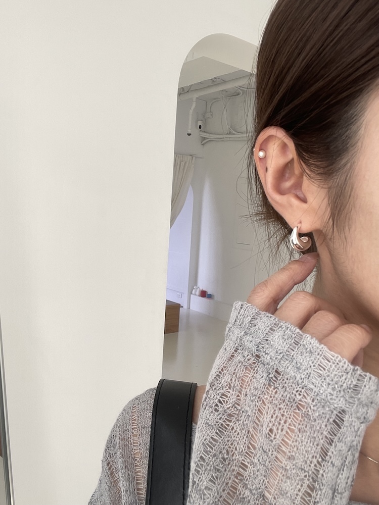 水滴925純銀耳針