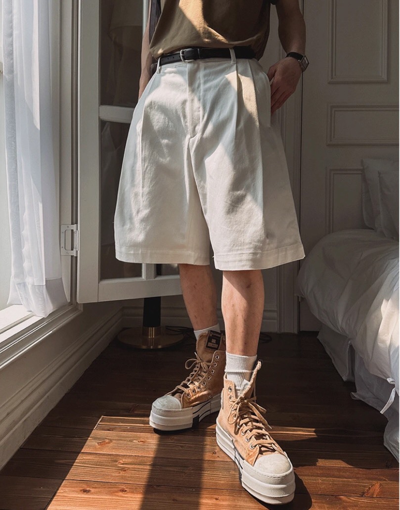 棉質百慕達休閒褲