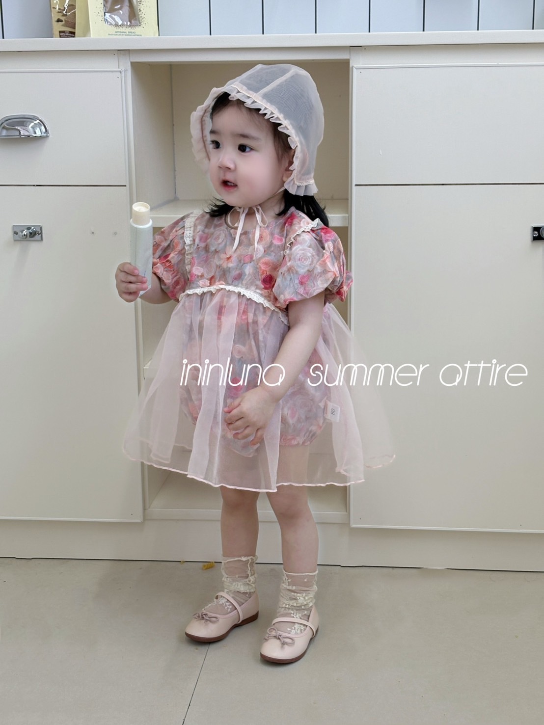 25夏 玫瑰蕾絲寶寶連身裙