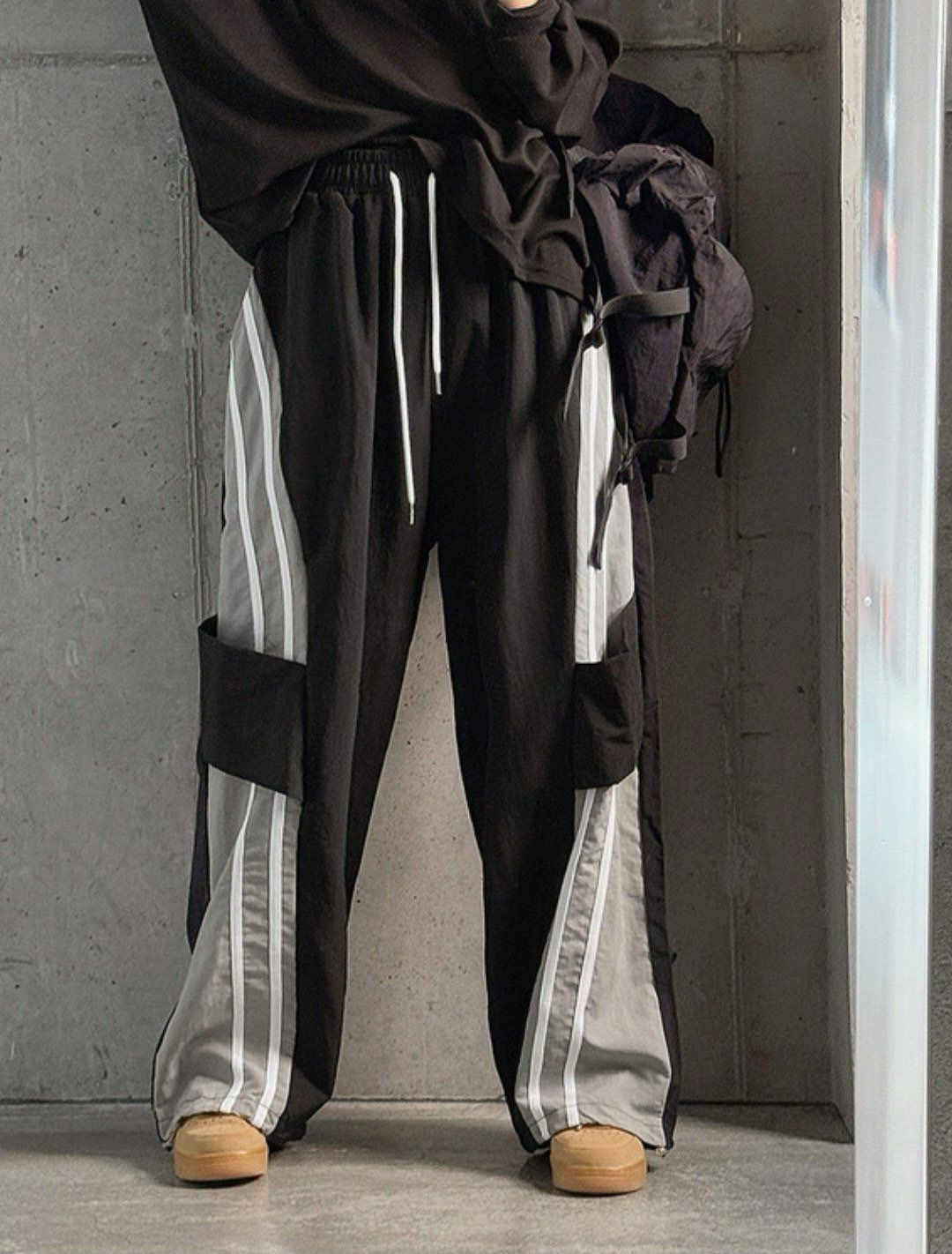 拼色可束腳鬆身褲 TAC-0160P