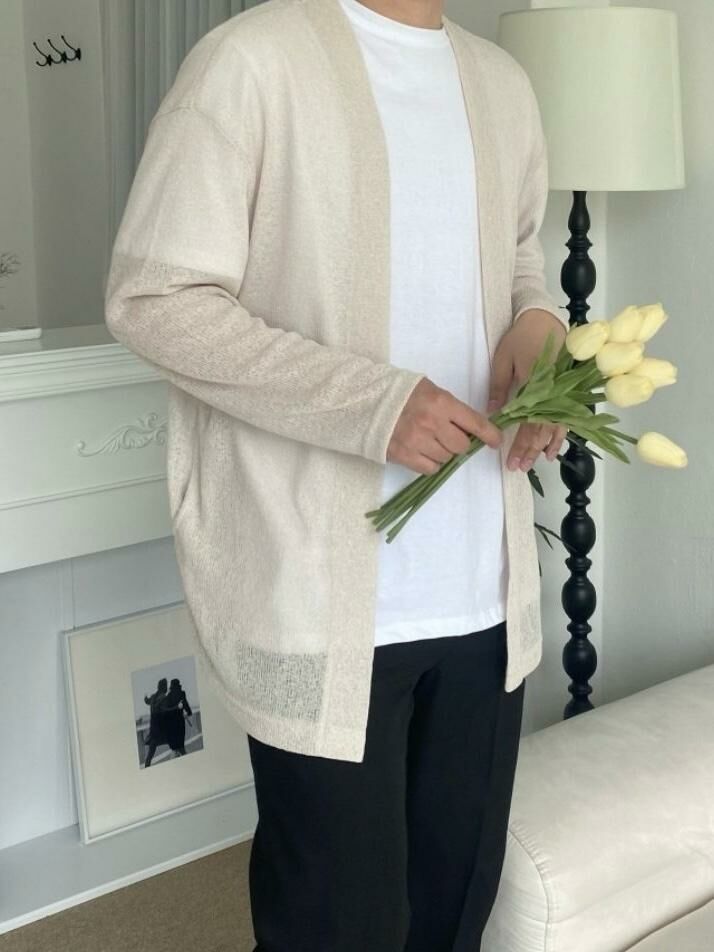 淨色開胸針織線外套 TAC-0164JK