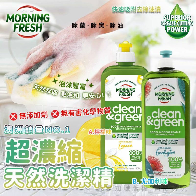 澳洲 Morning Fresh 超濃縮天然洗潔精 (1套2支)