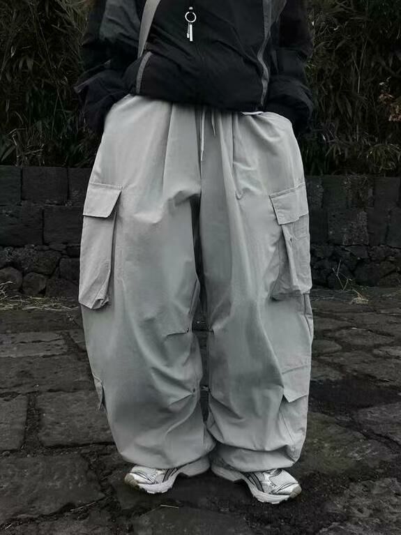 淨色可束腳工裝鬆身褲 TAC-0169P