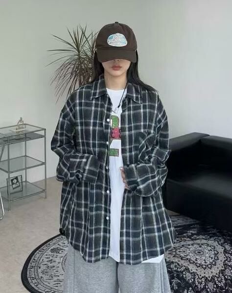 格仔長袖恤衫 TAC-0170S