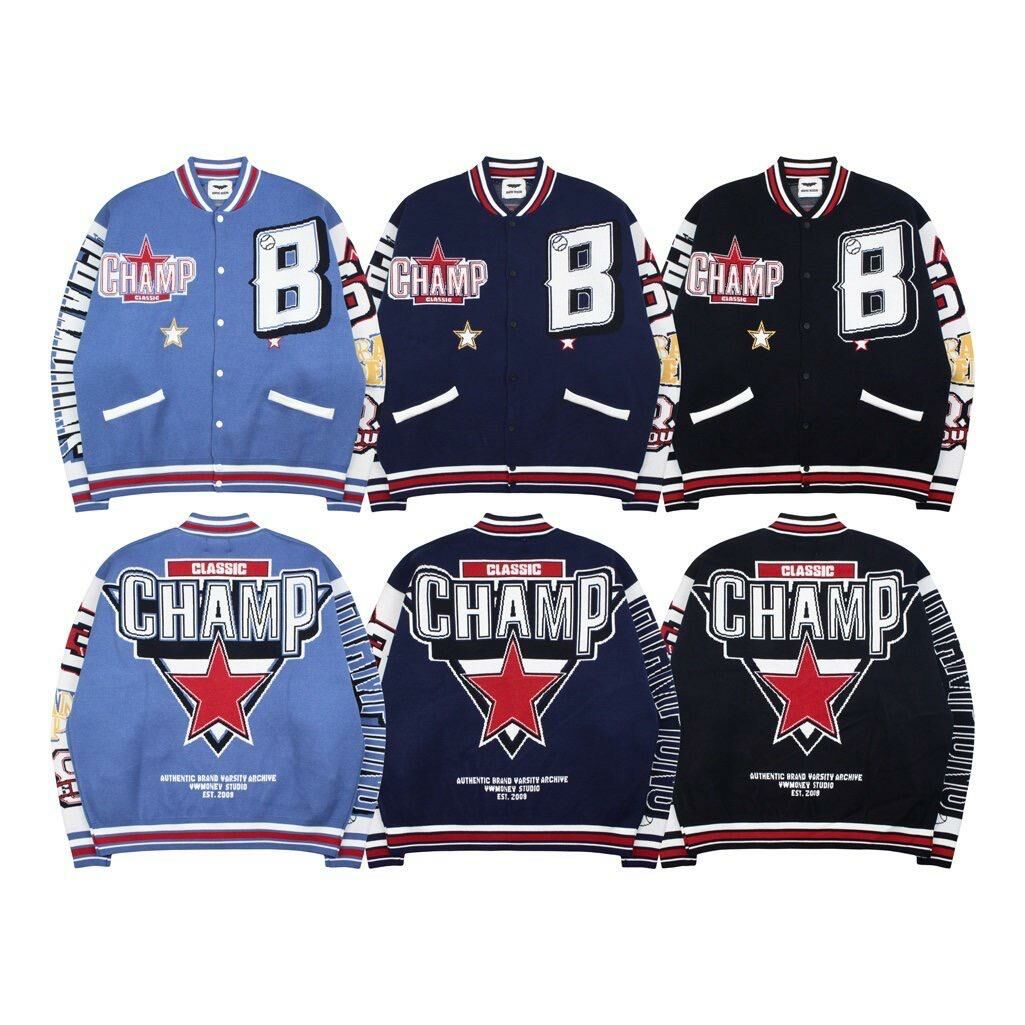 OverSize英文字針織棒球褸 TAC-0174JK