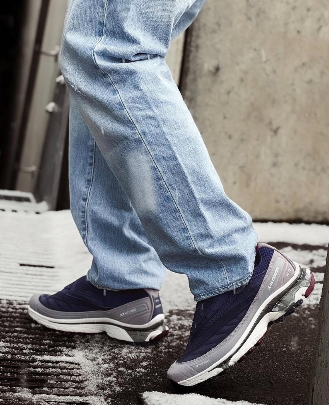 KITH聯名 Salomon XT-Voyager 藍紫灰跑鞋