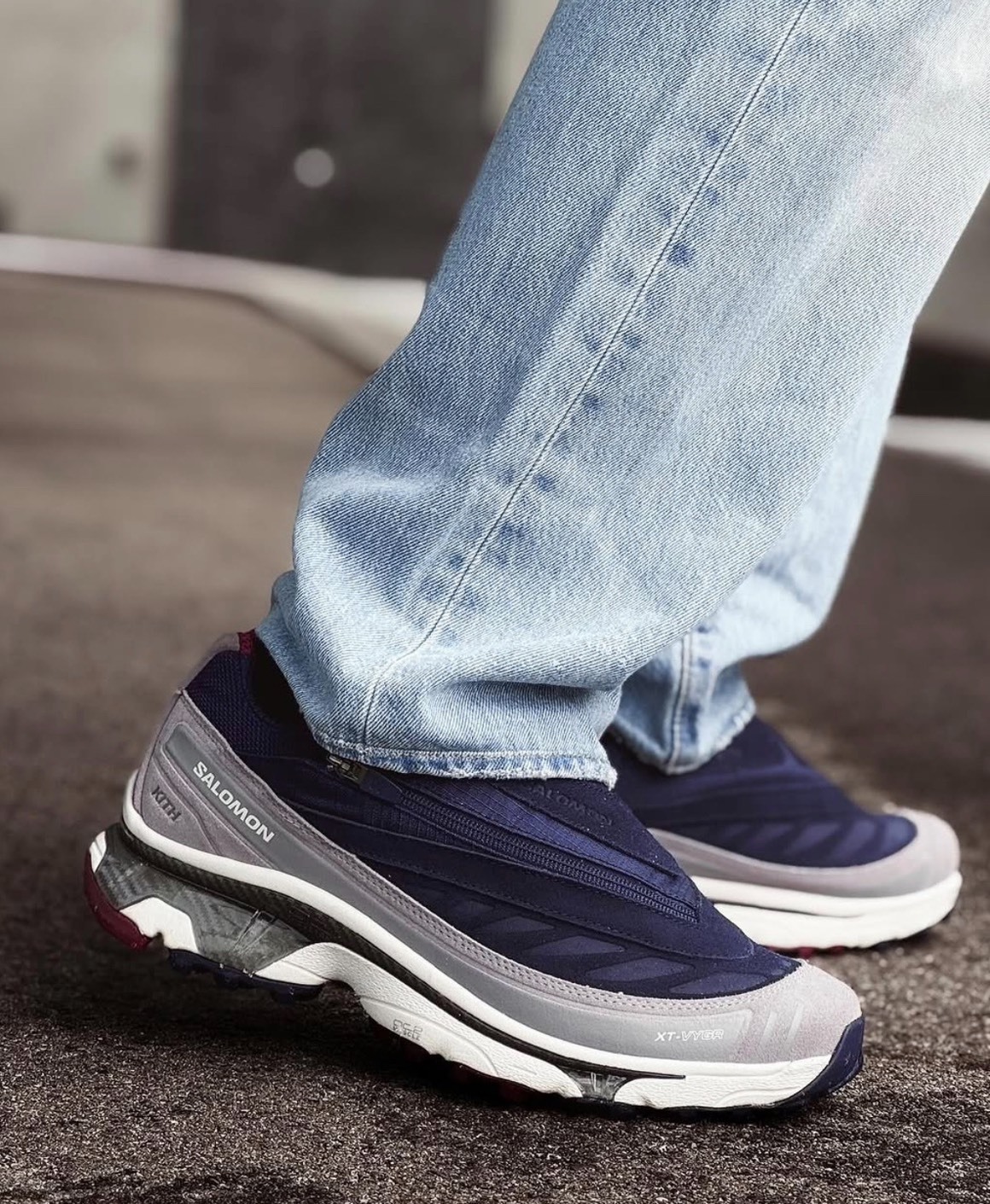 KITH聯名 Salomon XT-Voyager 藍紫灰跑鞋