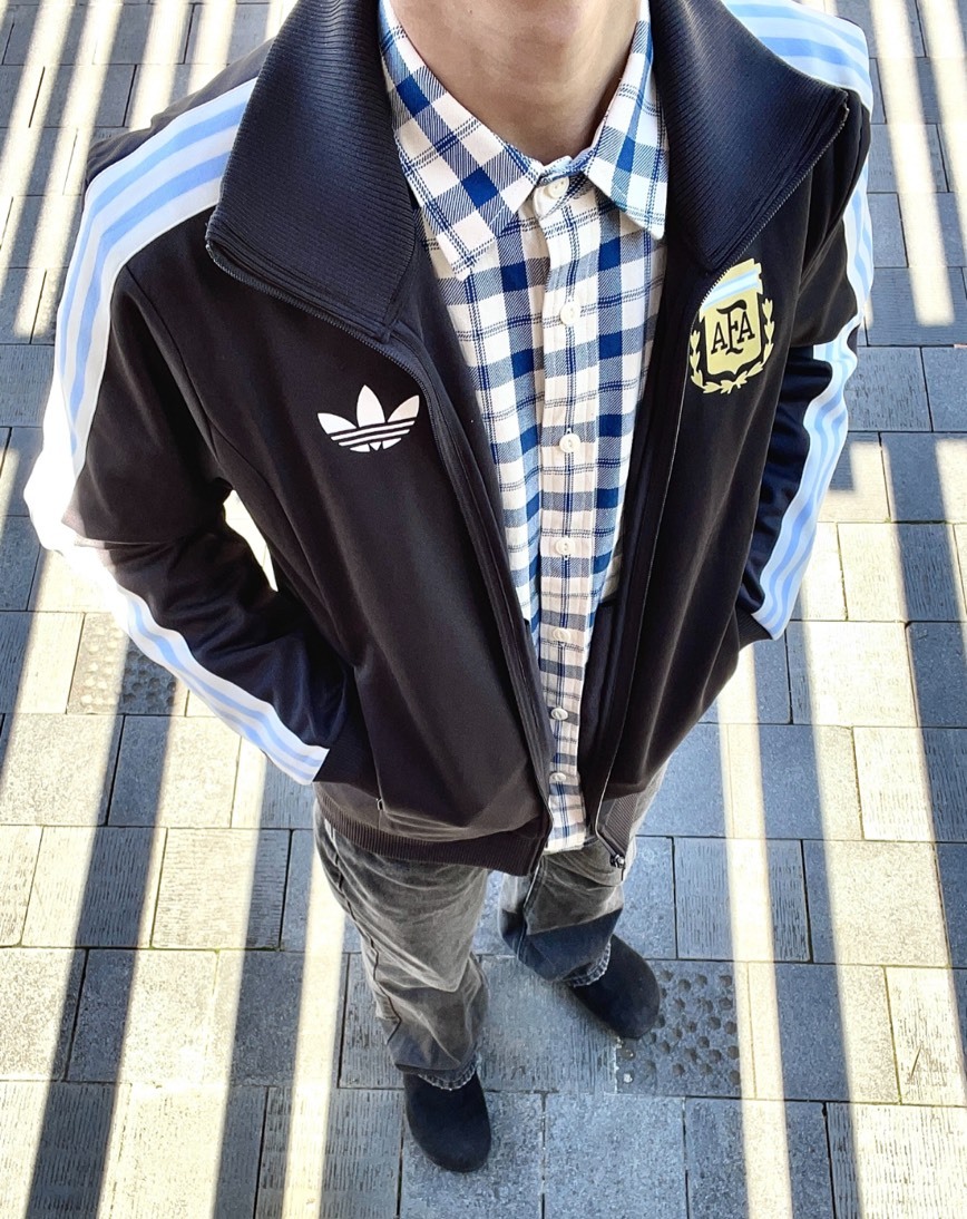 adidas 阿根廷94復刻 黑色三條紋運動外套