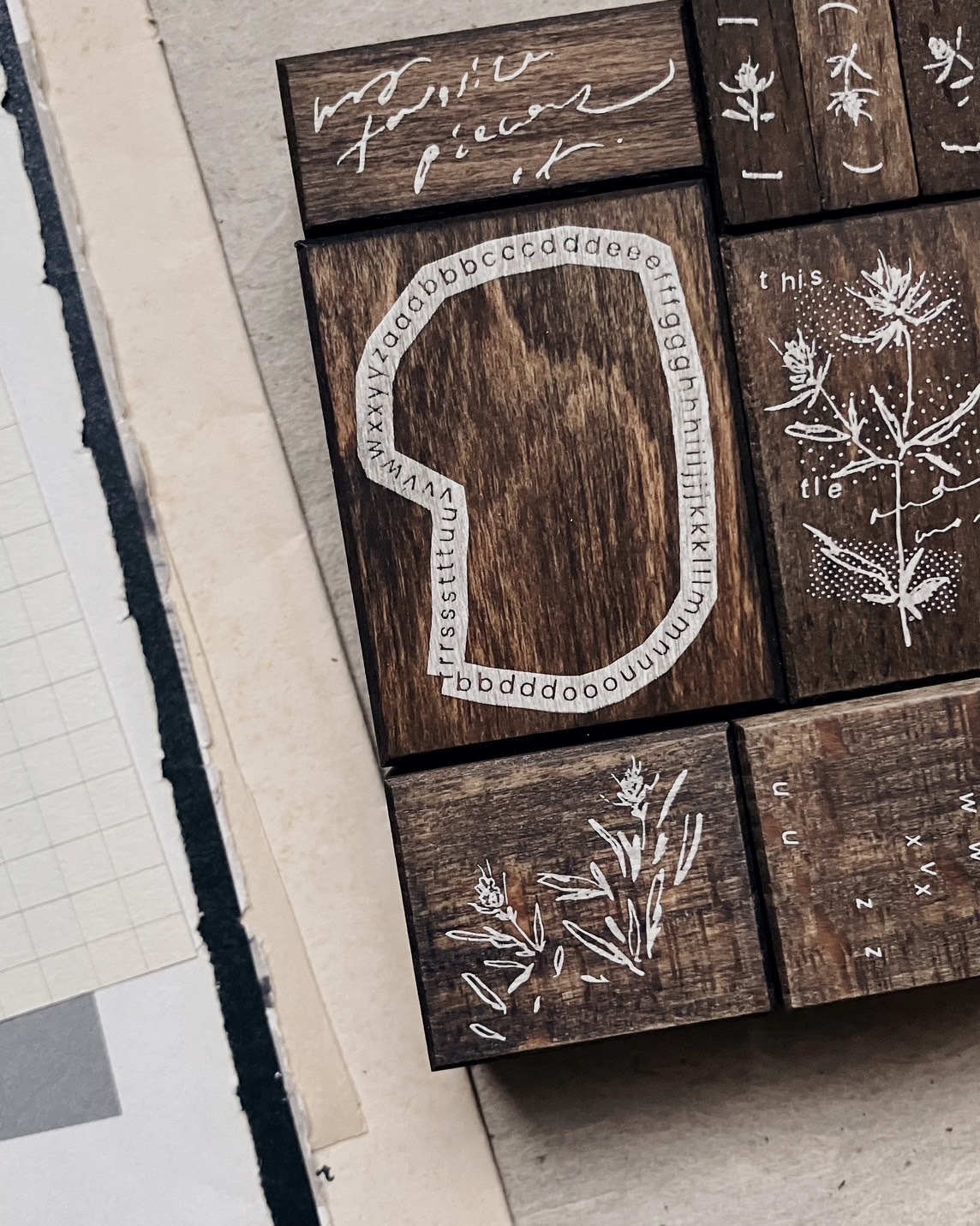 羊君．Letters & Blooms系列 櫸木印章 共七款