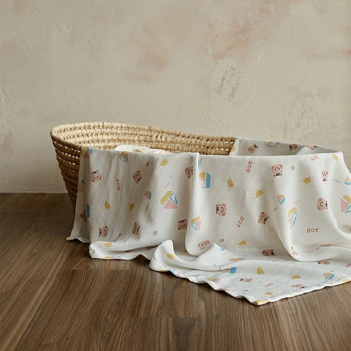 DTD帆船海灘樂園系列-人造絲清涼蓋毯