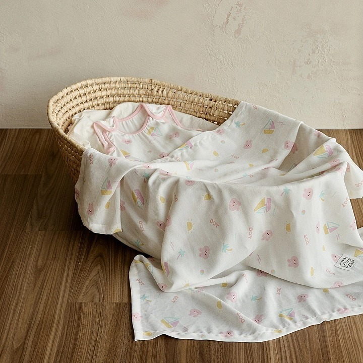 DTD帆船海灘樂園系列-人造絲清涼蓋毯