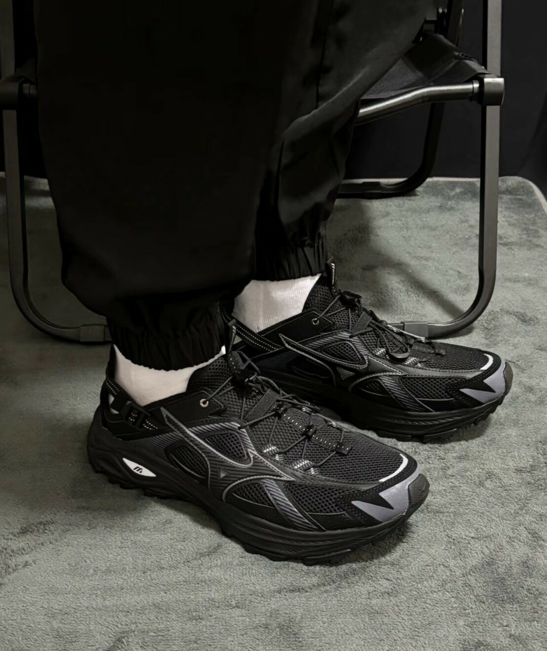 MIZUNO RACER TRAIL SE 黑色 防滑耐磨 透氣 戶外功能鞋 涼鞋