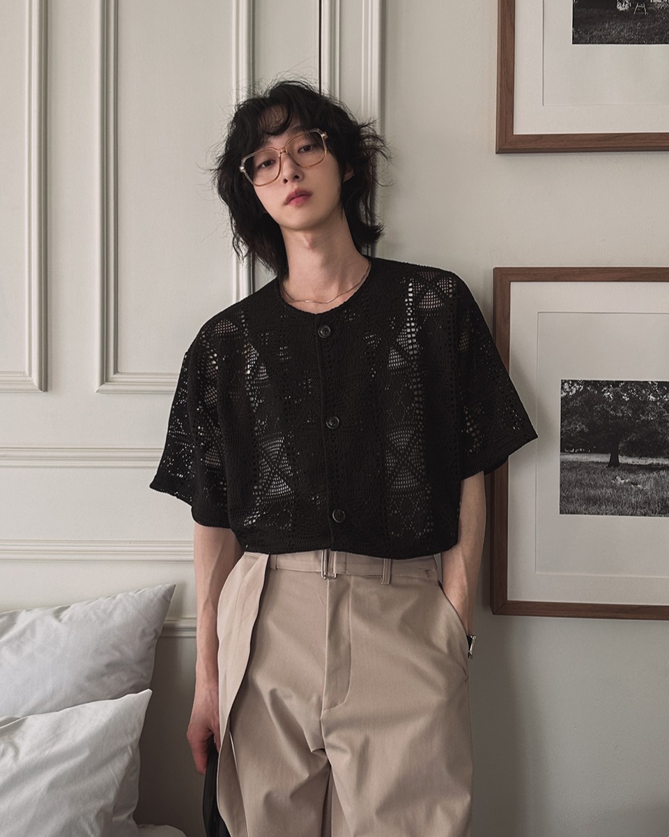 Suo 鉤針編織短袖襯衫