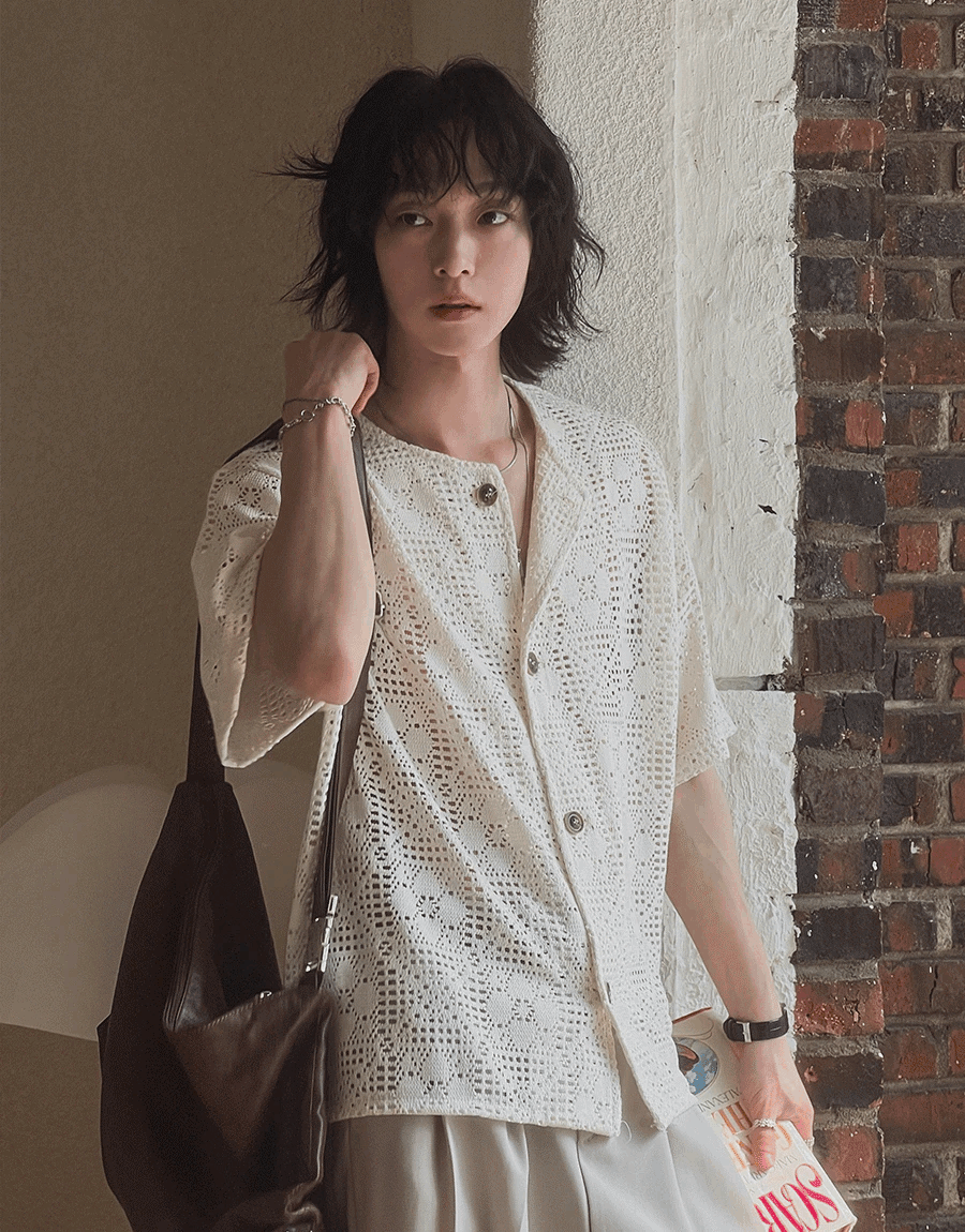 Suo 鉤針編織短袖襯衫