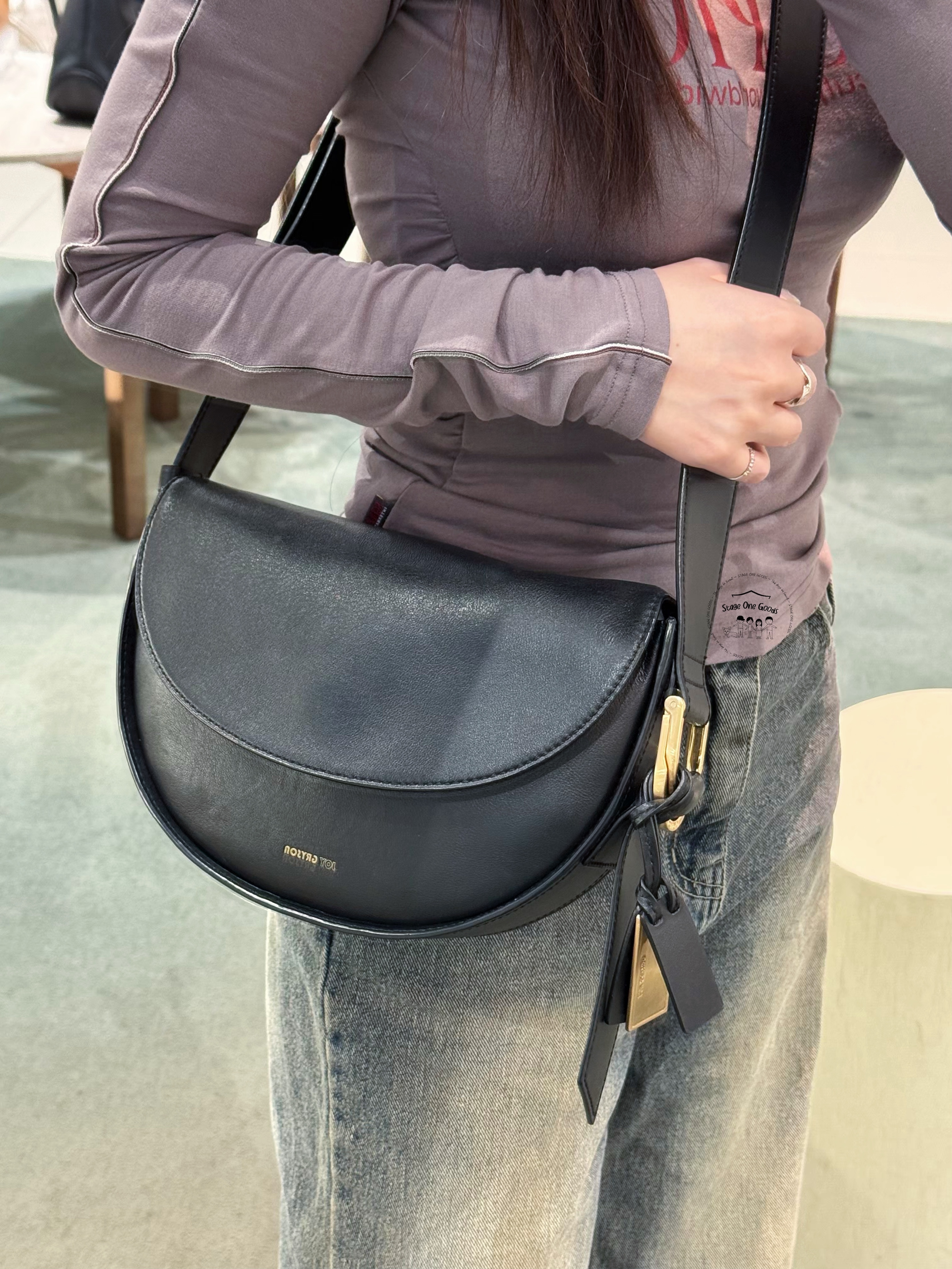 韓星人氣款Joy Gryson Sierra Flap Shoulder Bags 新半月形款