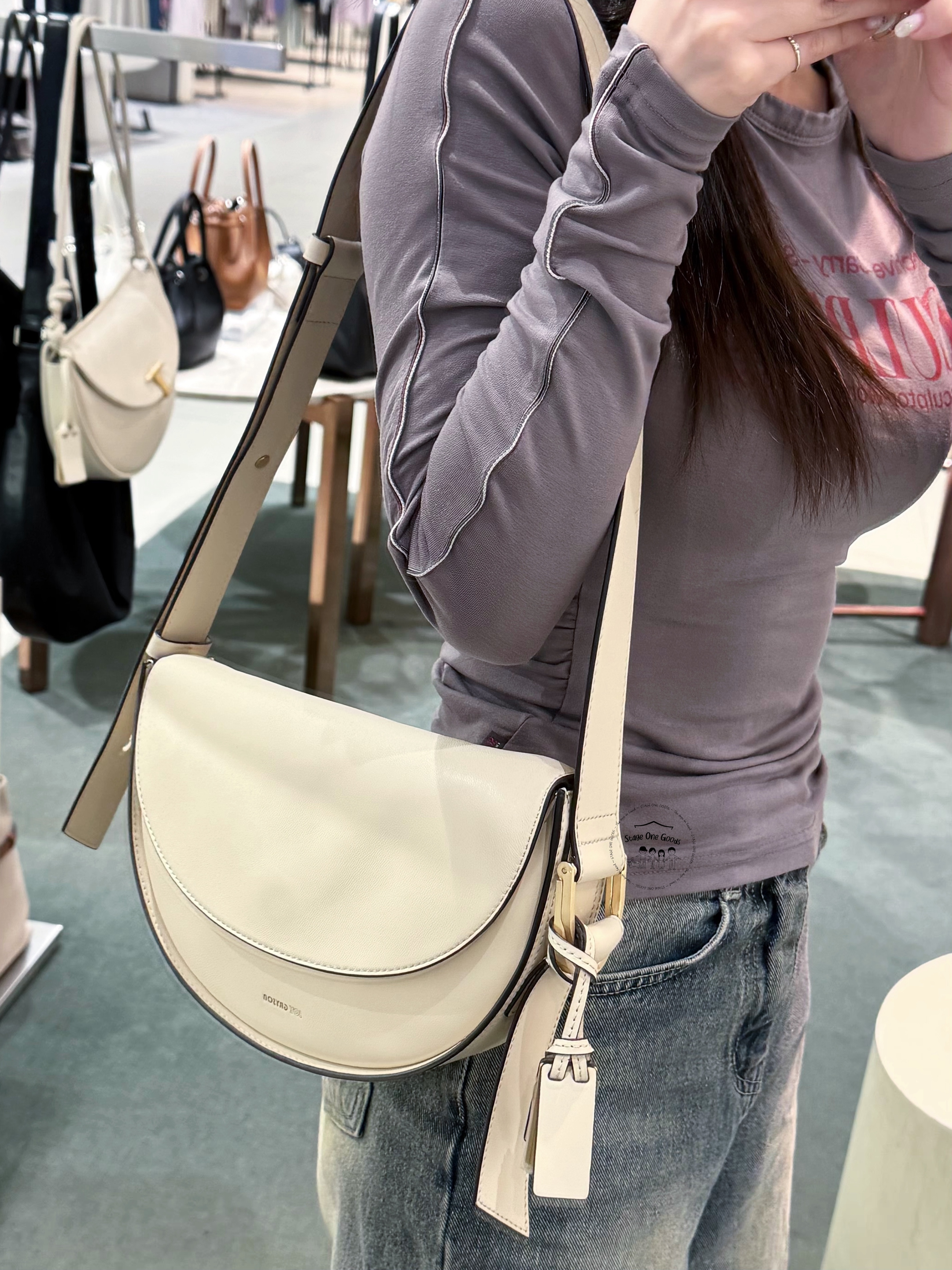 韓星人氣款Joy Gryson Sierra Flap Shoulder Bags 新半月形款