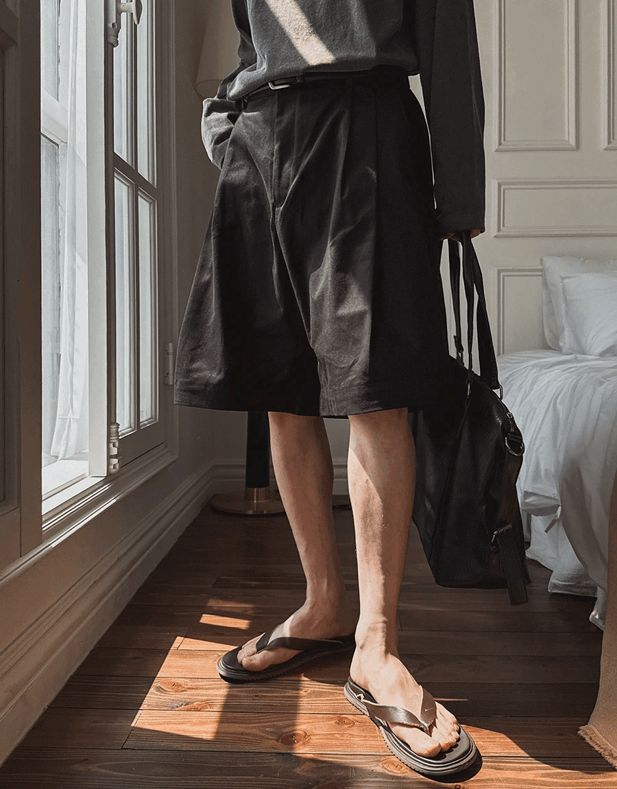 棉質百慕達休閒短褲