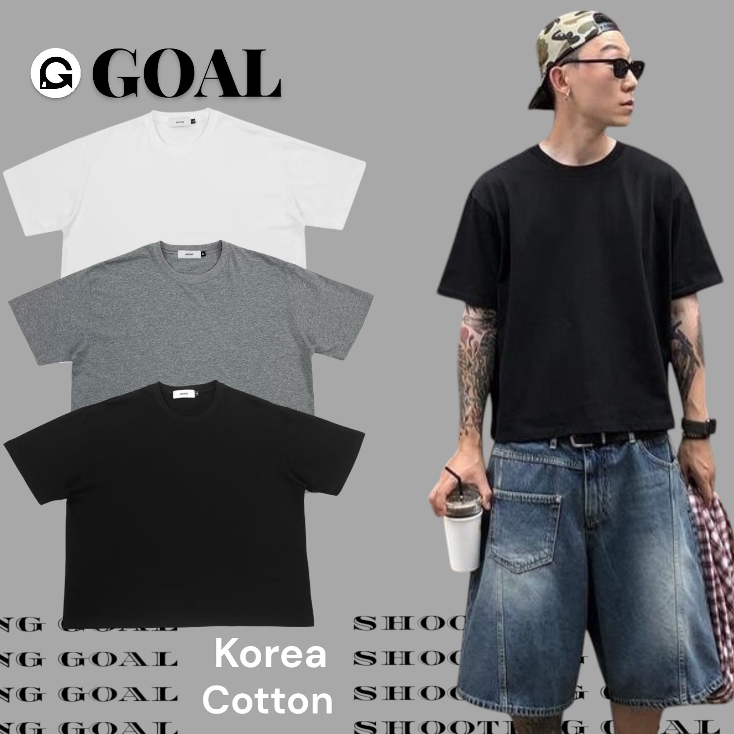 GOAL  BOXY 短寬 厚磅 短袖 素TEE 韓版 CLEAN FIT 棉質 AR2501