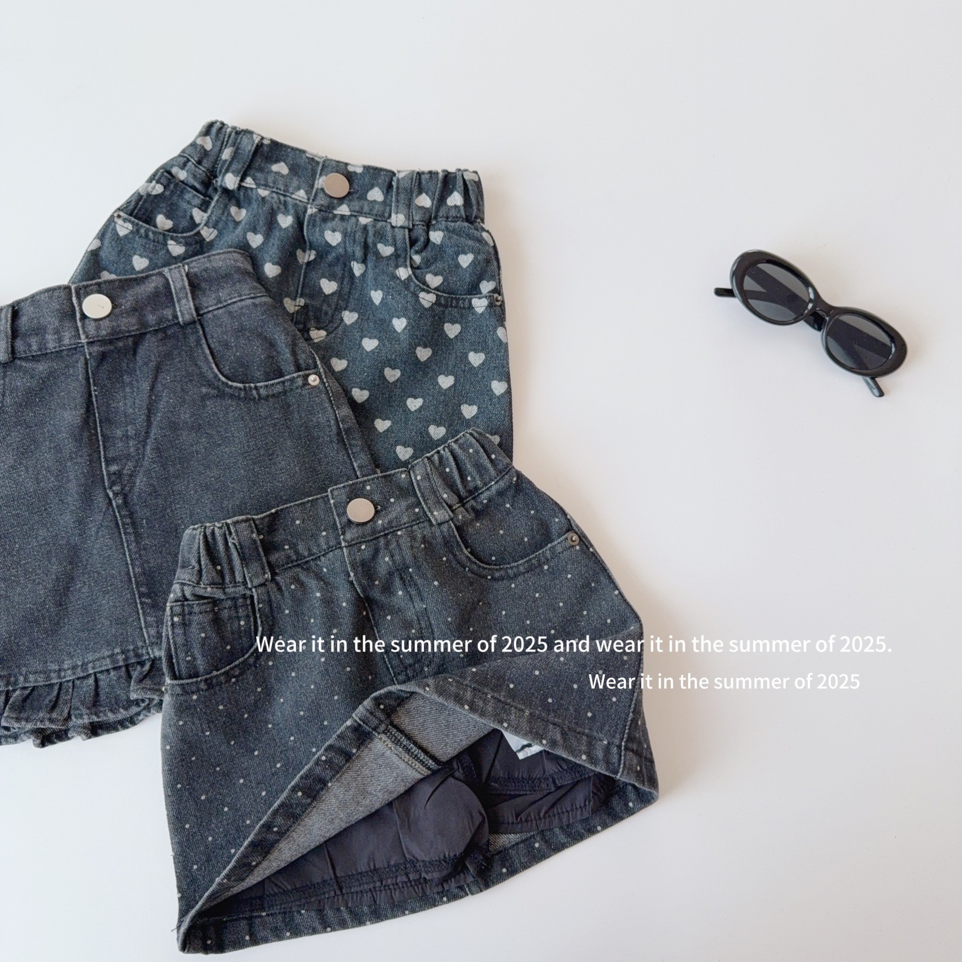 三色夏天百搭牛仔裙