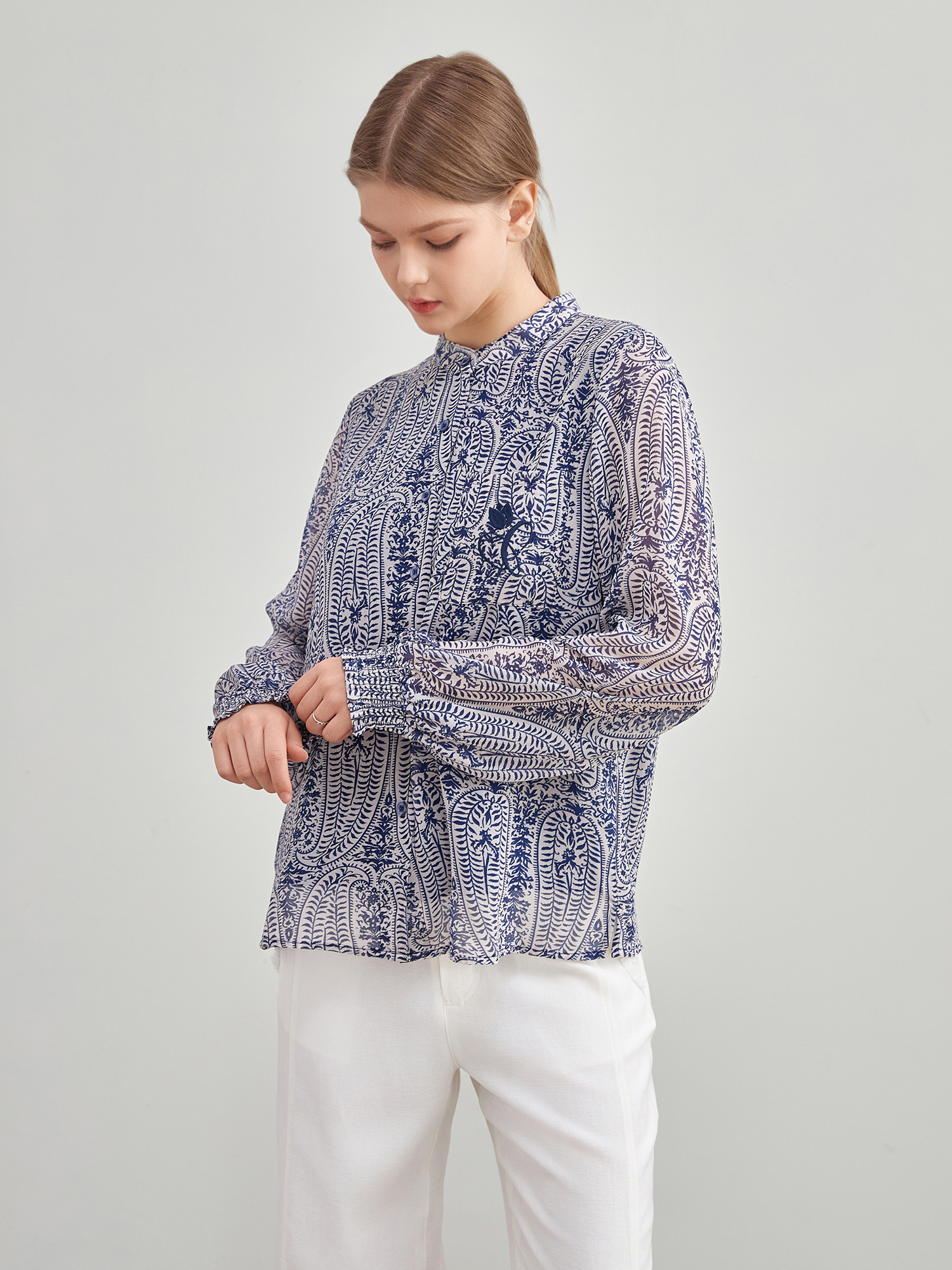 mi-tu 印花圓領上衣