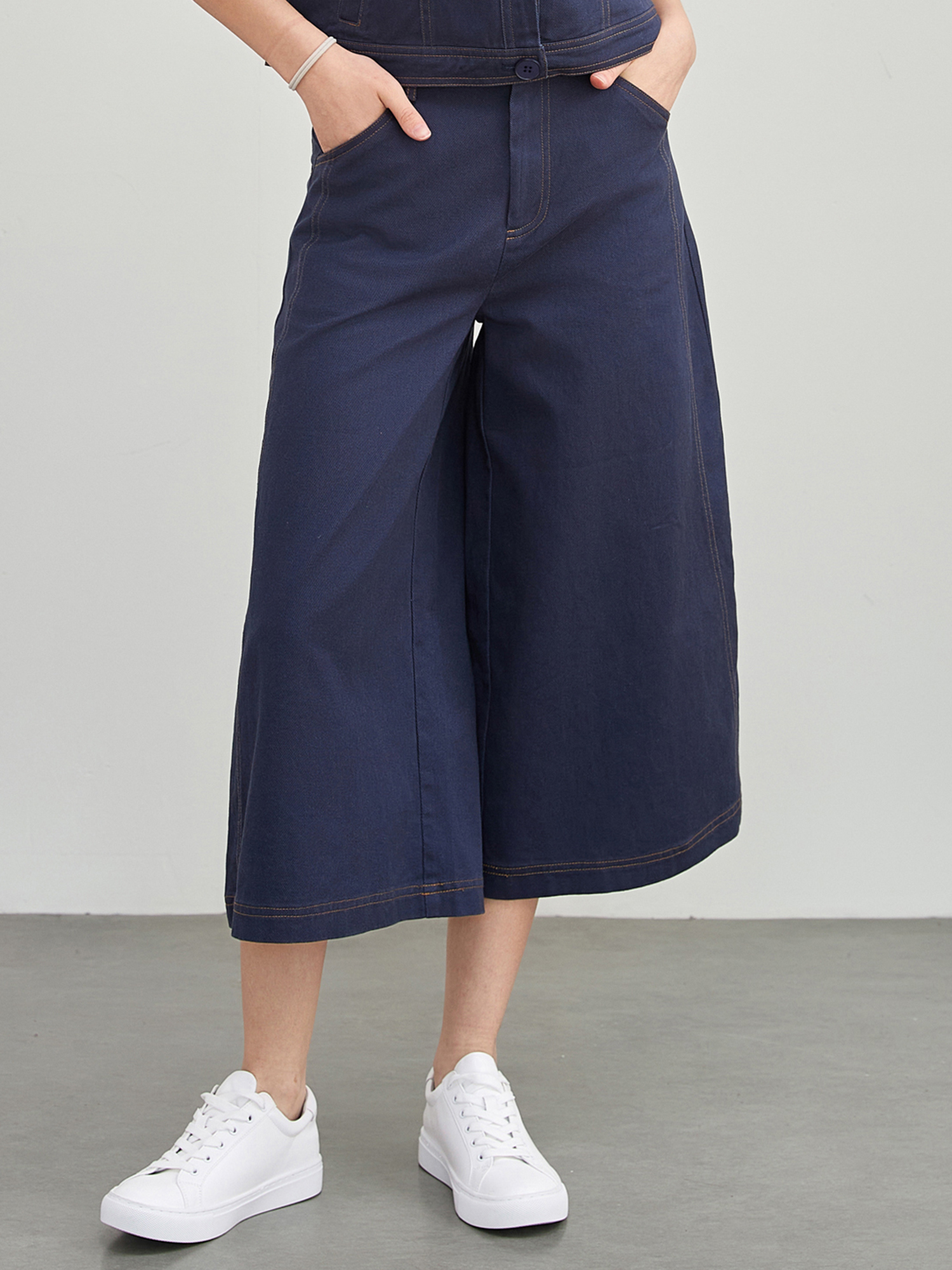 mi-tu 七分休閒闊腳褲