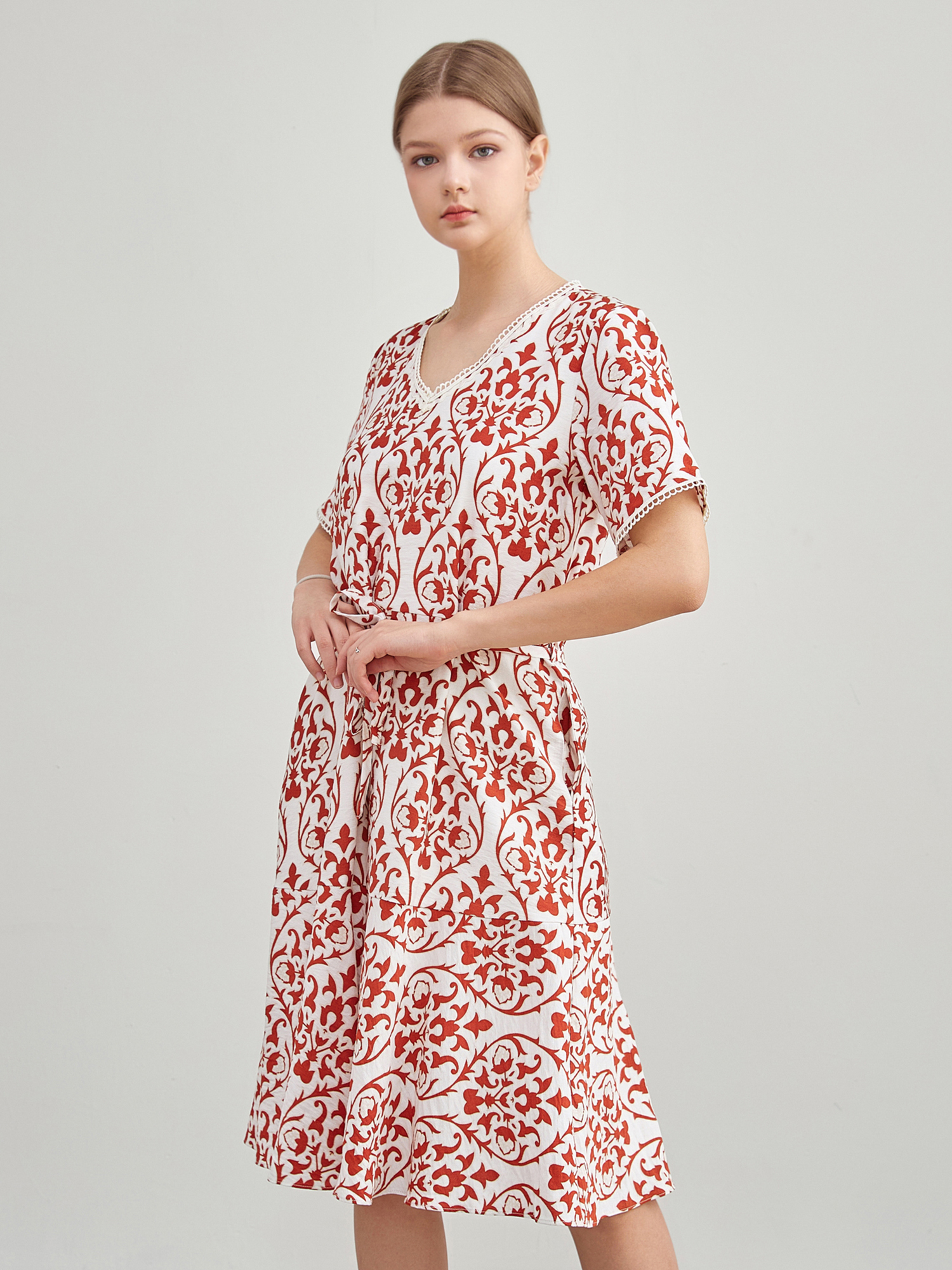 mi-tu 印花圓領連身裙