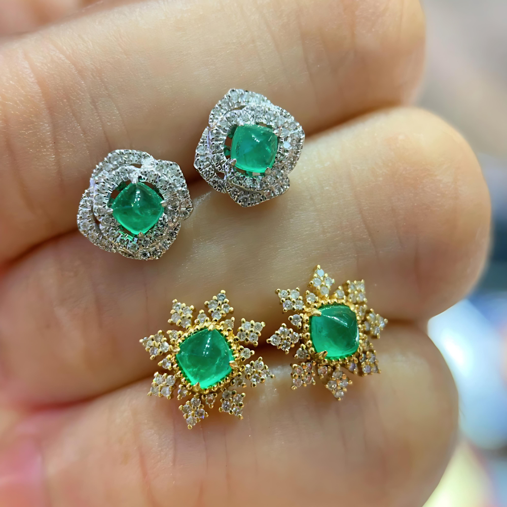 祖母綠花語耳釘&祖母綠光芒耳釘