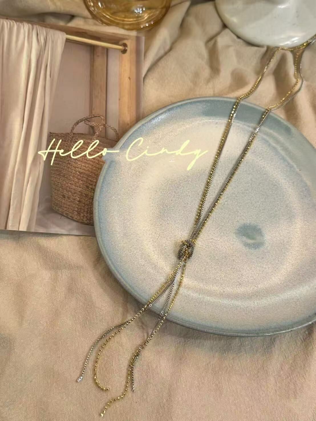 N04050 現貨-正韓雙色纏繞結項鍊