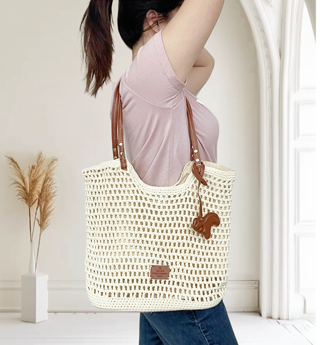 往海灘走不要回頭編織包-現貨實拍照