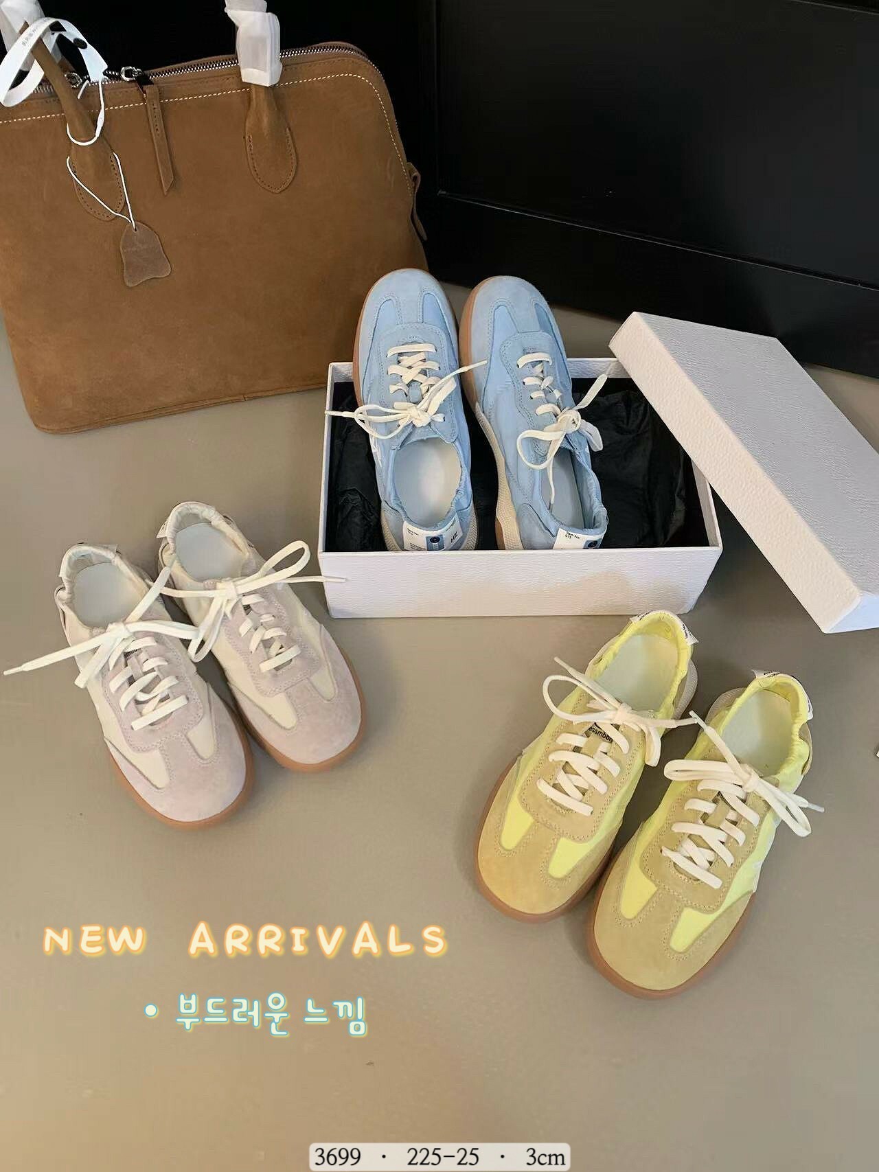 3699韓國真皮縮口彈力德訓鞋