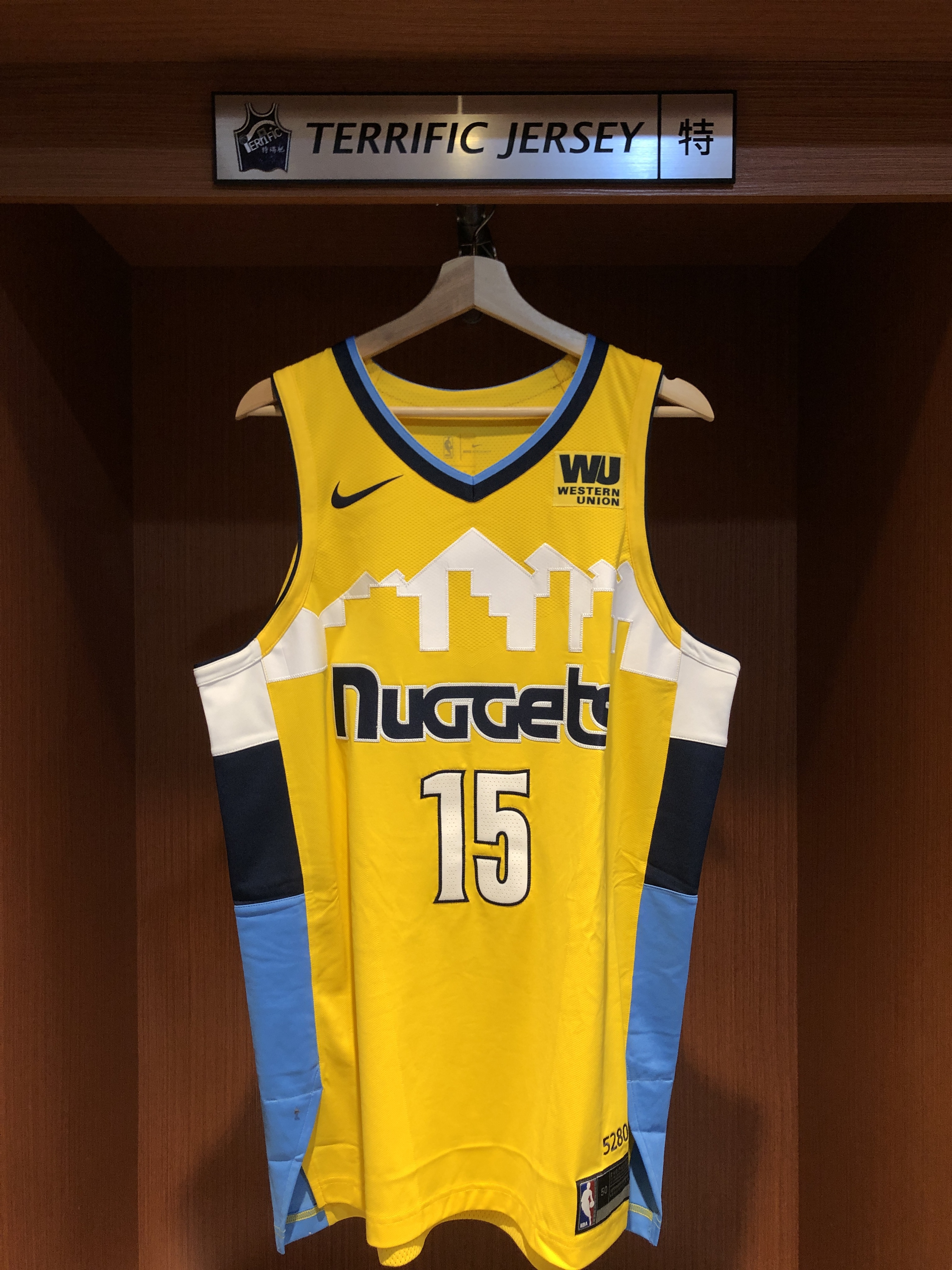 NBA球衣 Nikola Jokic 丹佛金塊黃 Statement Nike Team Issued Authentic 球員版 電繡 含贊助商標 實戰剪裁 全新無吊牌