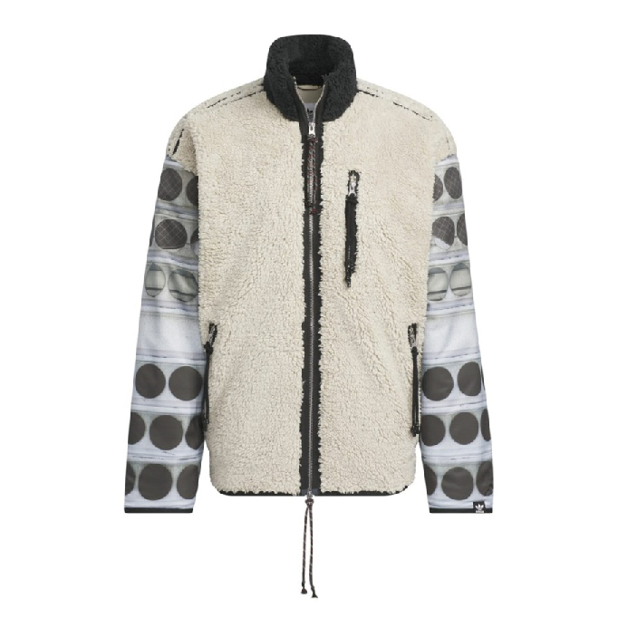 【 adidas x SFTM FLEECE AOP 聯名款印花羊毛外套 - 米白 】