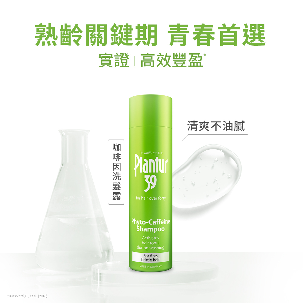 Plantur39|植物與咖啡因洗髮露 細軟脆弱髮250ml+植物與咖啡因頭髮液液200ml