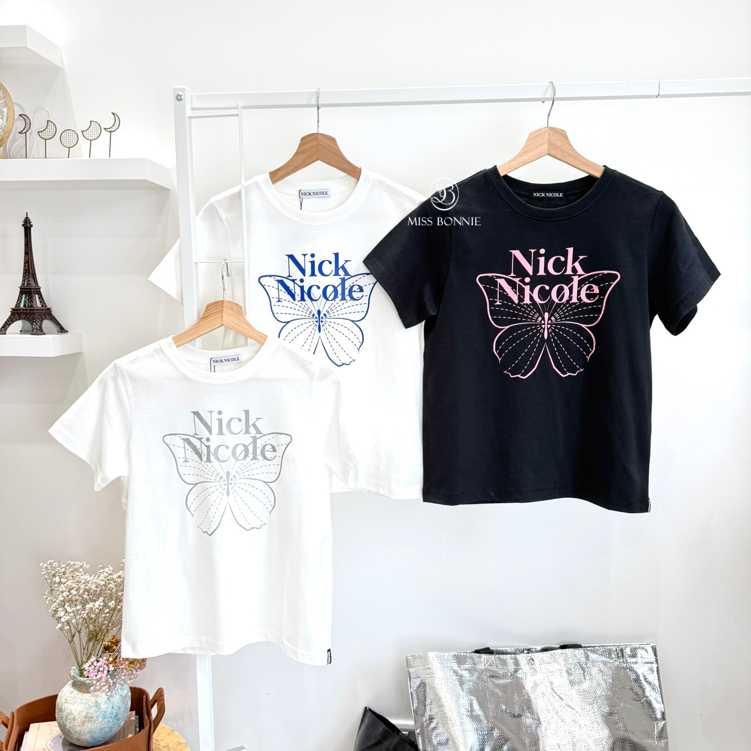 Nick Nicole滿版蝴蝶短版短T(共13色)