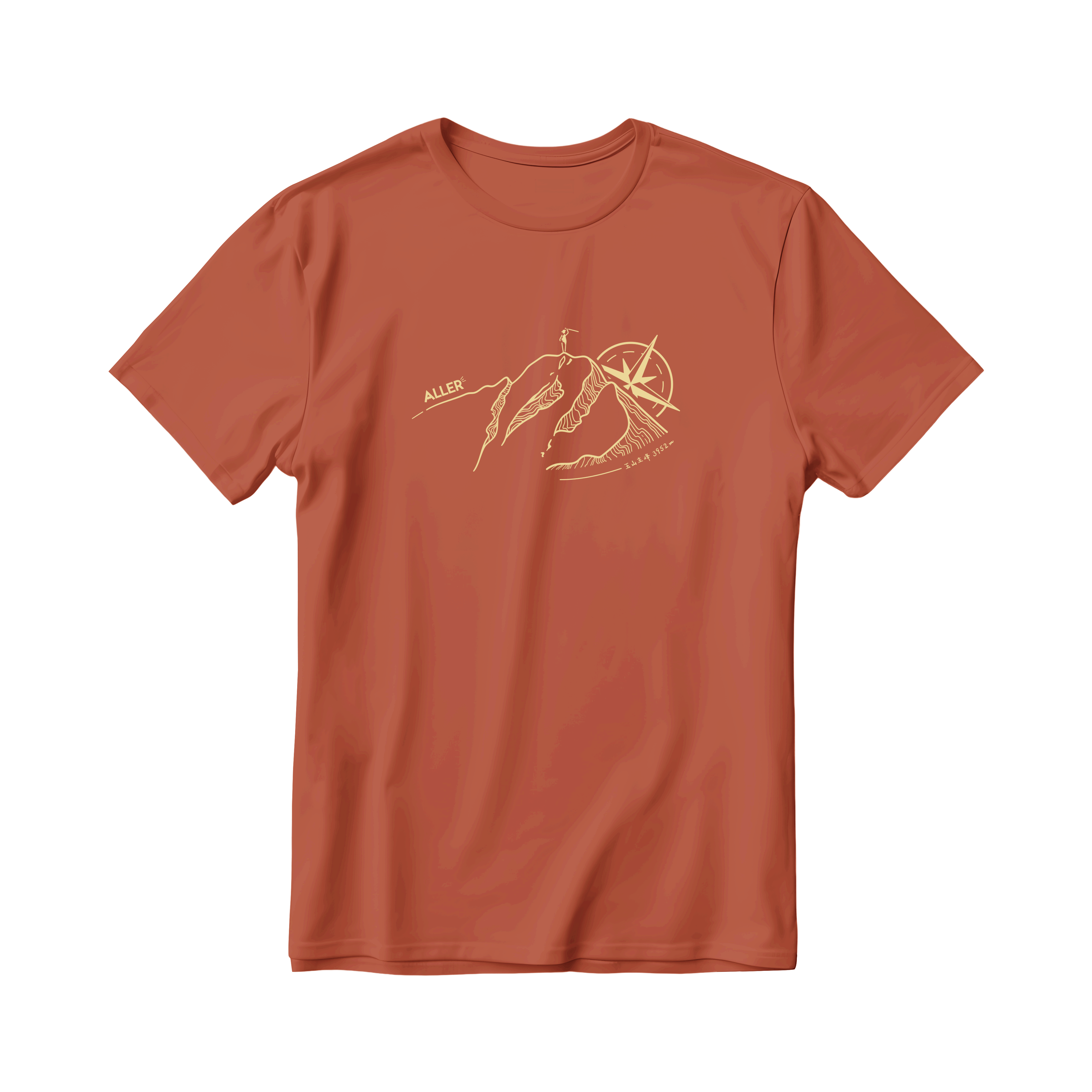 ALLERx群峰線  中性款 (古銅橘色) 莫代爾/排汗透氣/快乾/登山休閒 10AL3952