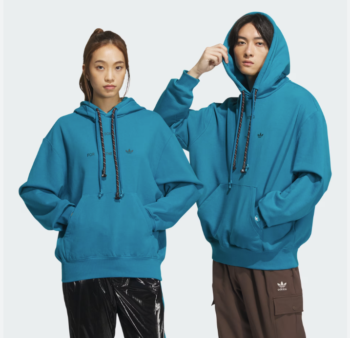 【 adidas x SFTM HOODY 聯名款帽TEE - 綠松藍 】