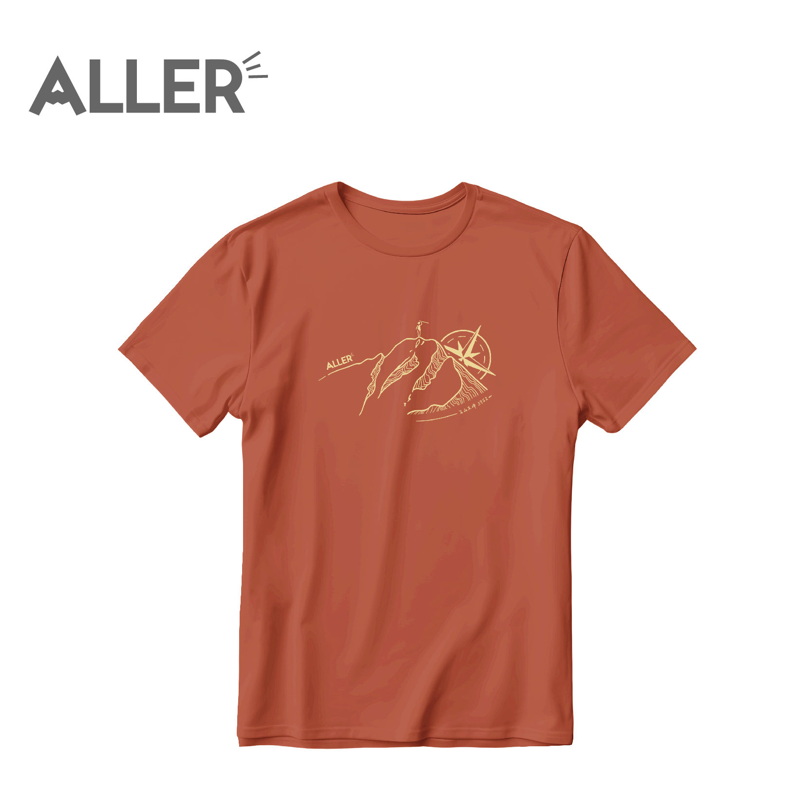 ALLERx群峰線  中性款 (古銅橘色) 莫代爾/排汗透氣/快乾/登山休閒 10AL3952