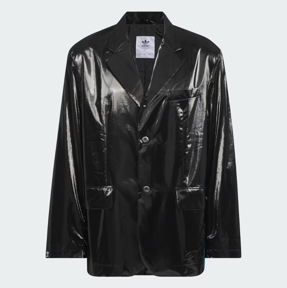 【 adidas x SFTM BLAZER 聯名款亮面西裝外套 - 黑 】