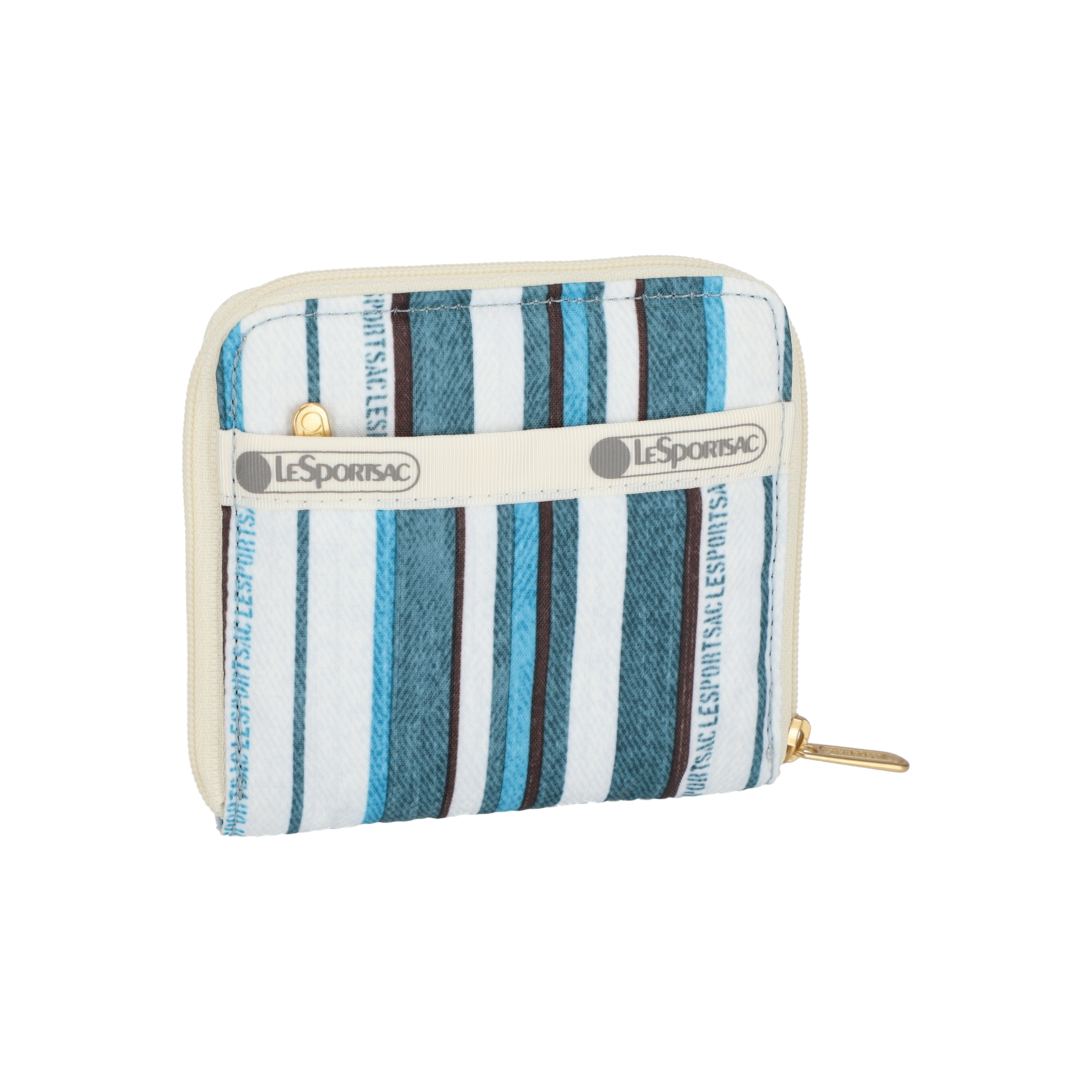 拉鍊短銀包 (TEAL GREEN STRIPE)