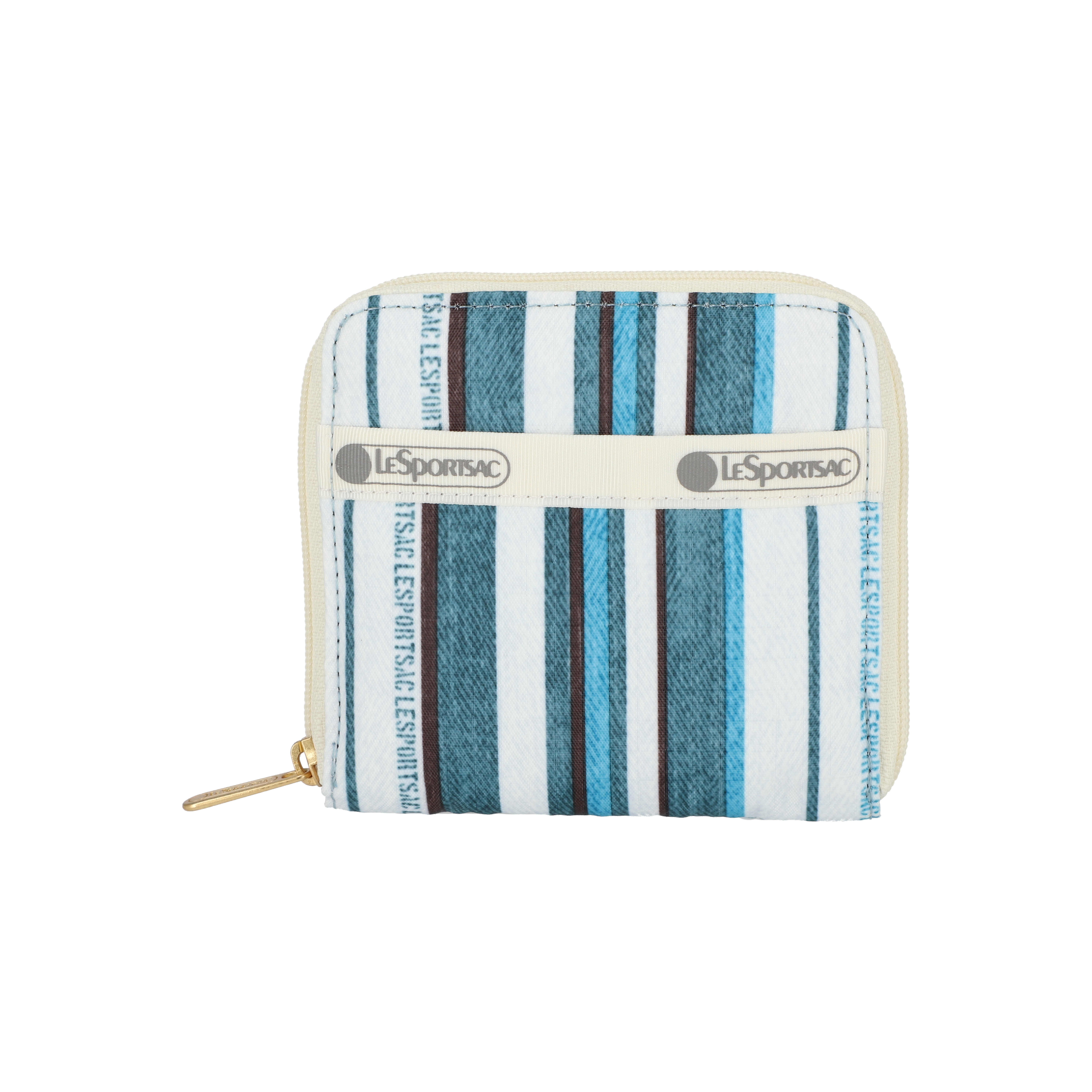 拉鍊短銀包 (TEAL GREEN STRIPE)