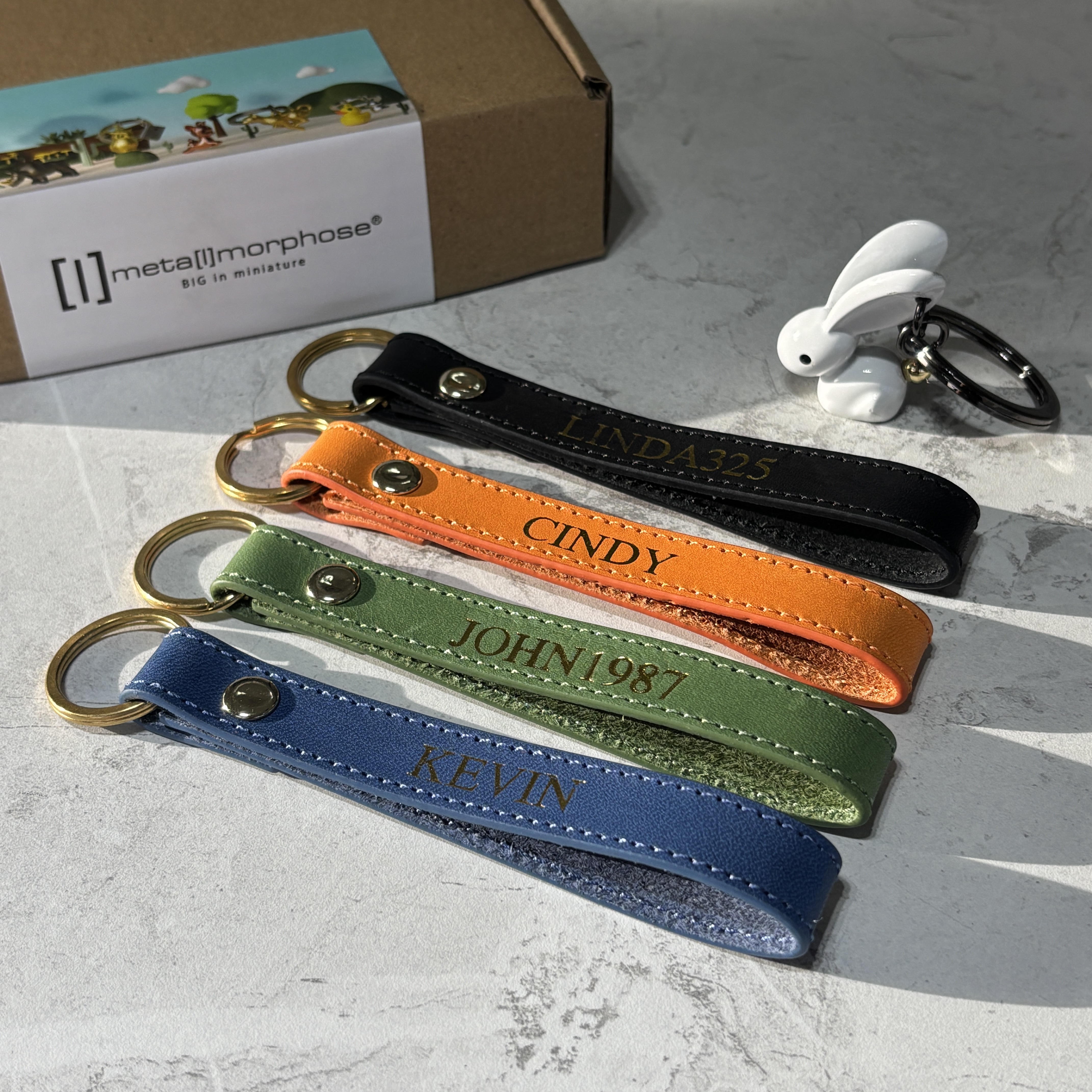 【Metalmorphose】客製化"燙金" 真皮鑰匙掛繩 皮革鑰匙圈 禮品 企業LOGO訂製