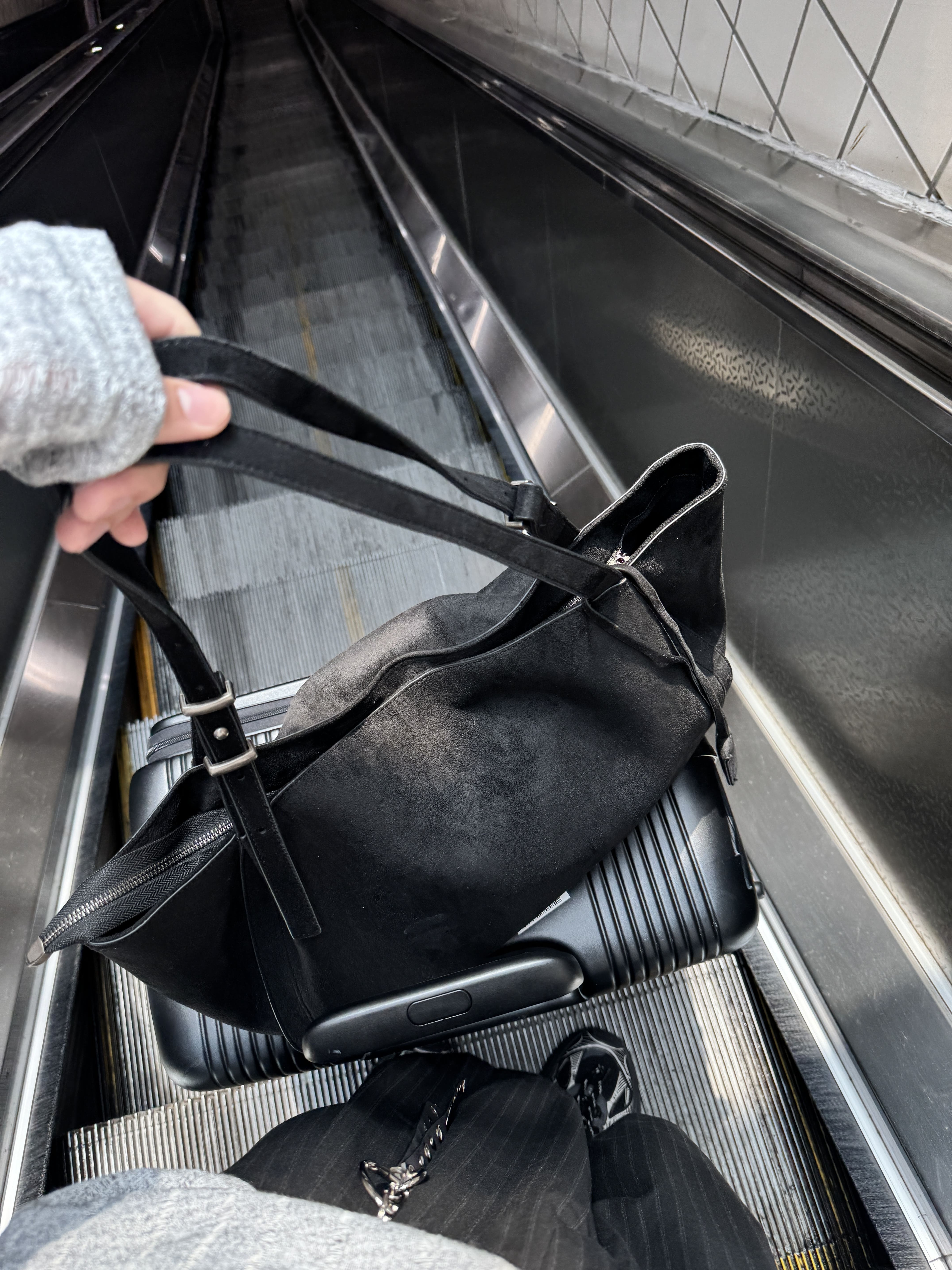 格雷 麂皮 簡約 托特包 單肩包